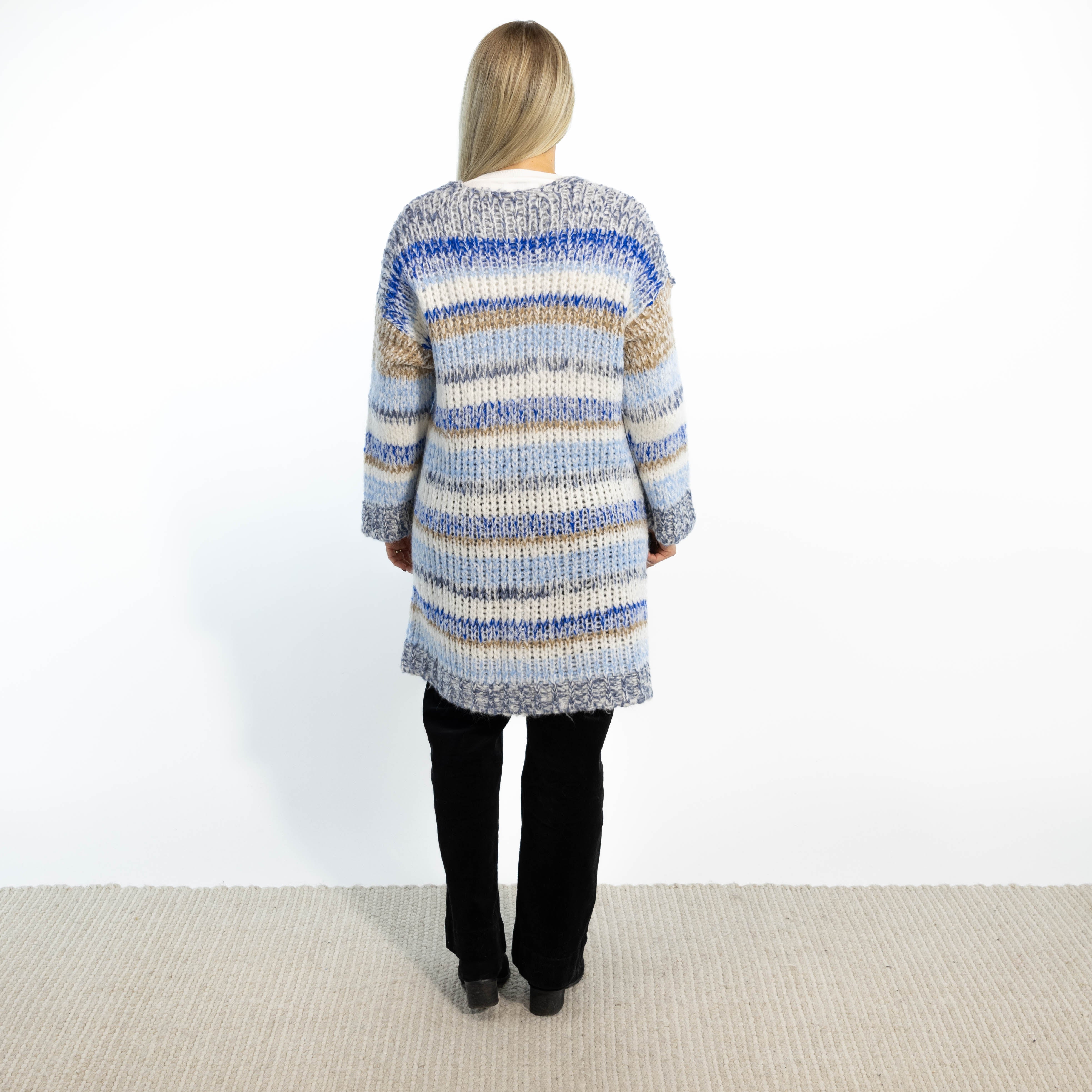 Karina strikcardigan, Blå