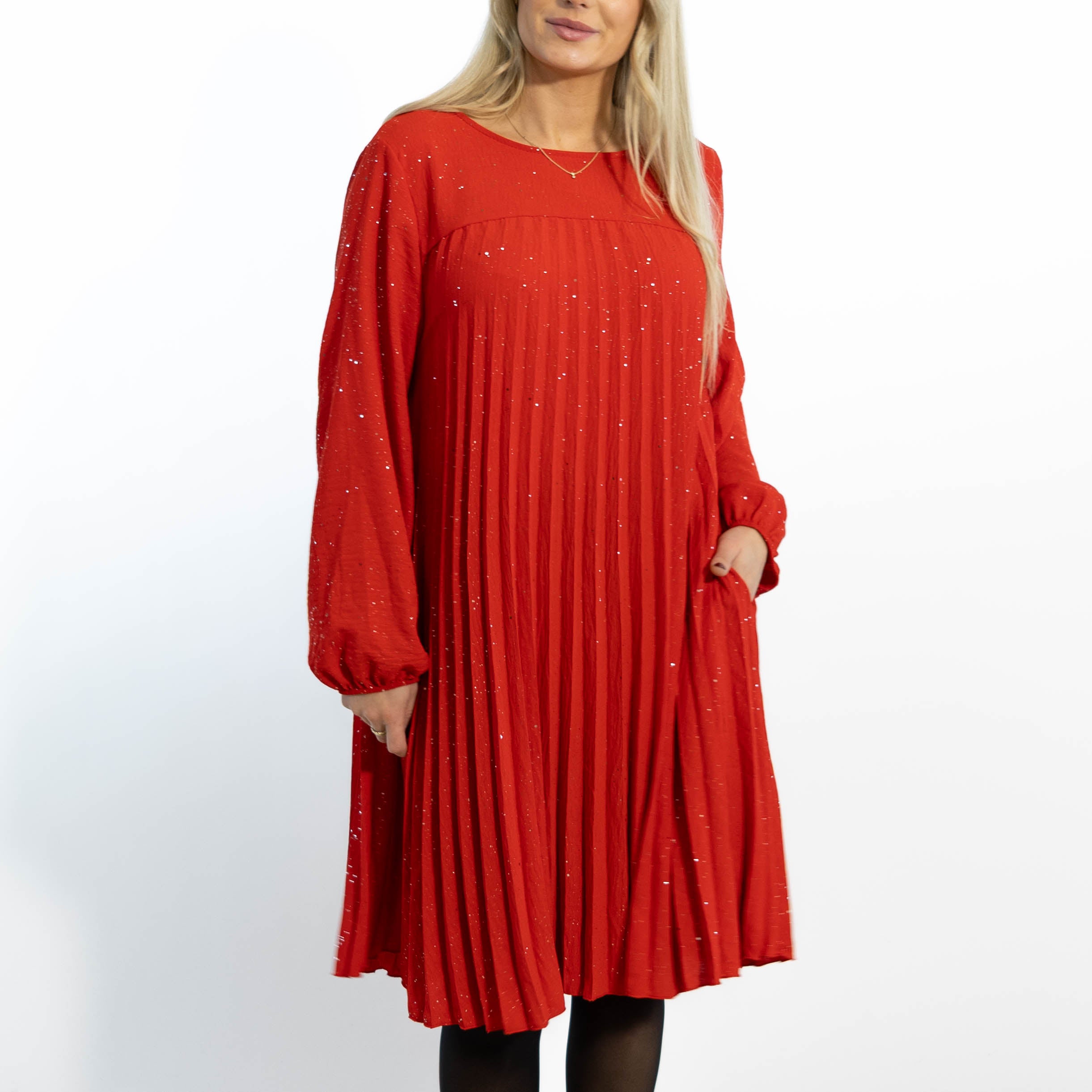 Gloria glimmerkjole, Rød