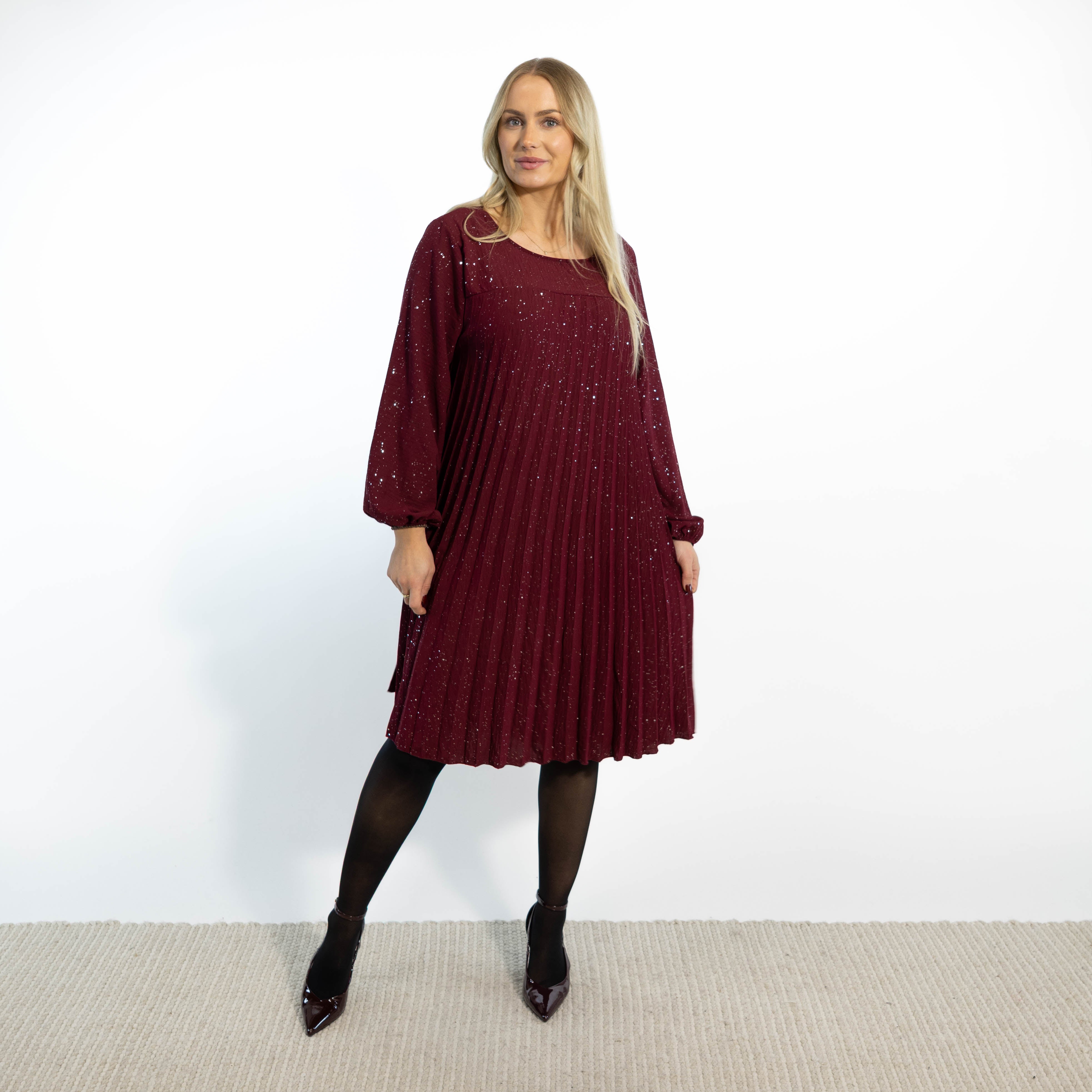 Gloria glimmerkjole, Bordeaux