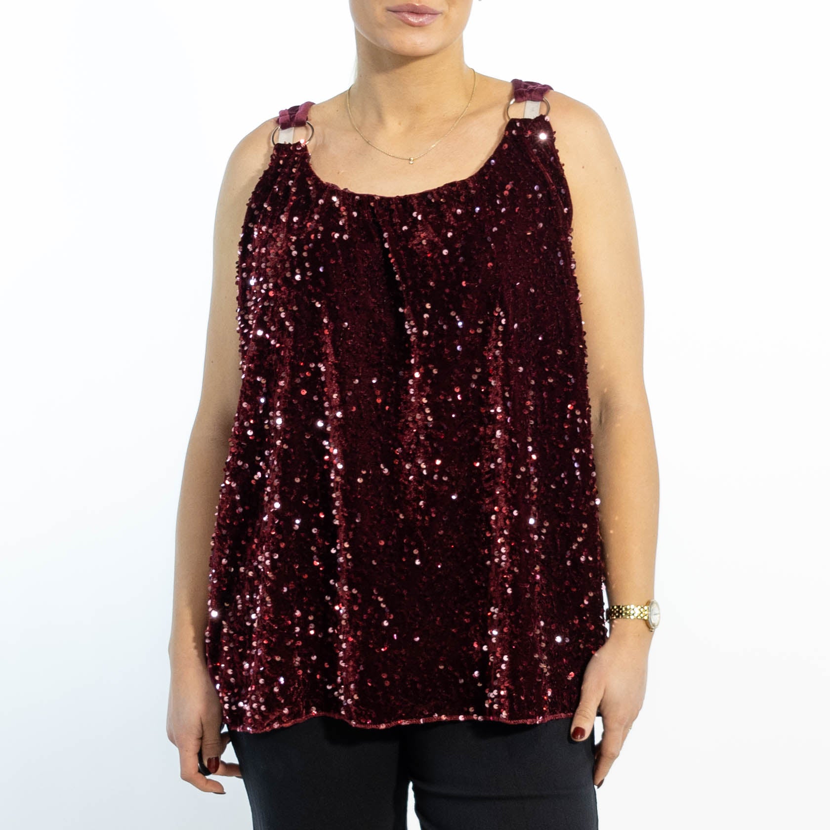 Dorte velour top, Bordeaux
