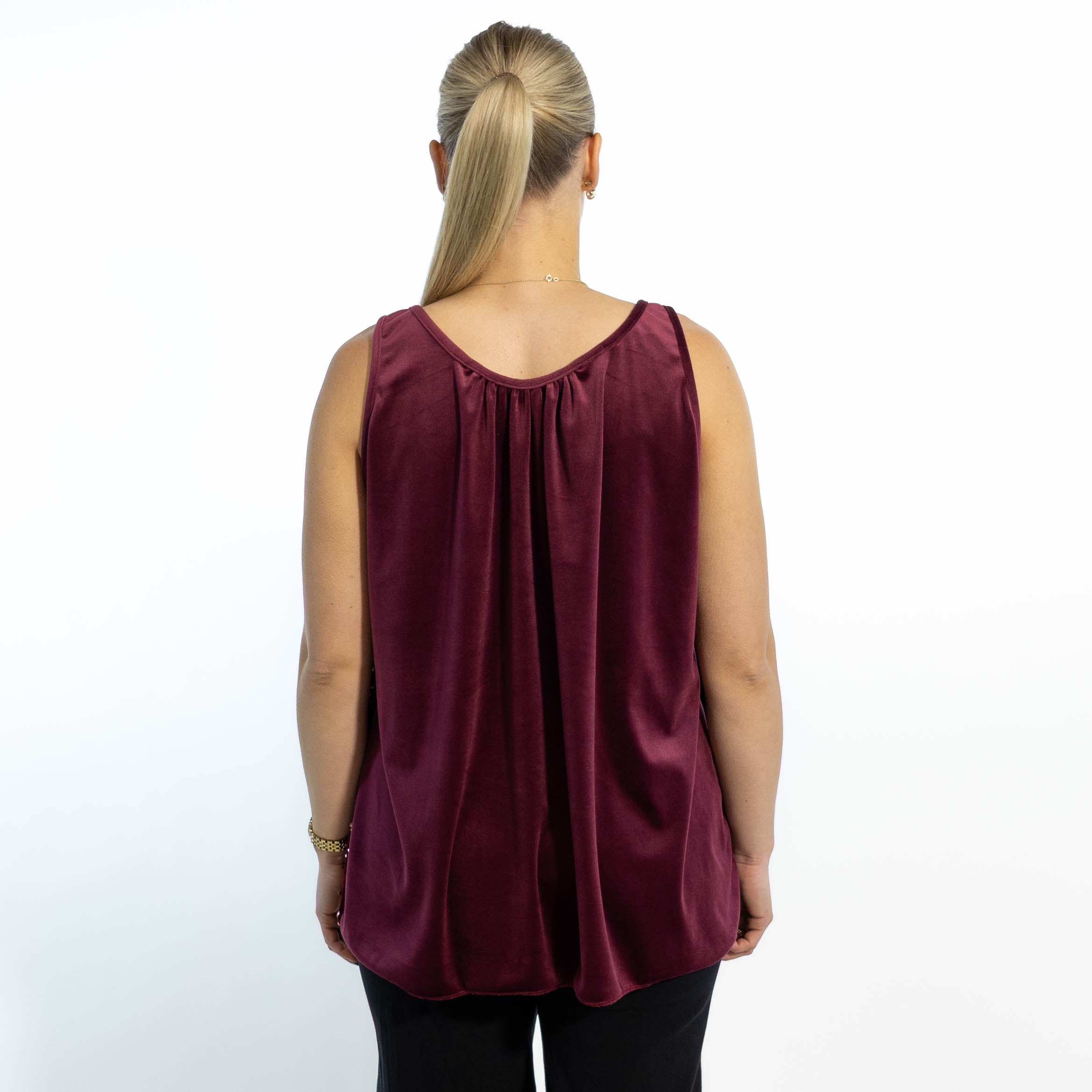 Dorte velour top, Bordeaux