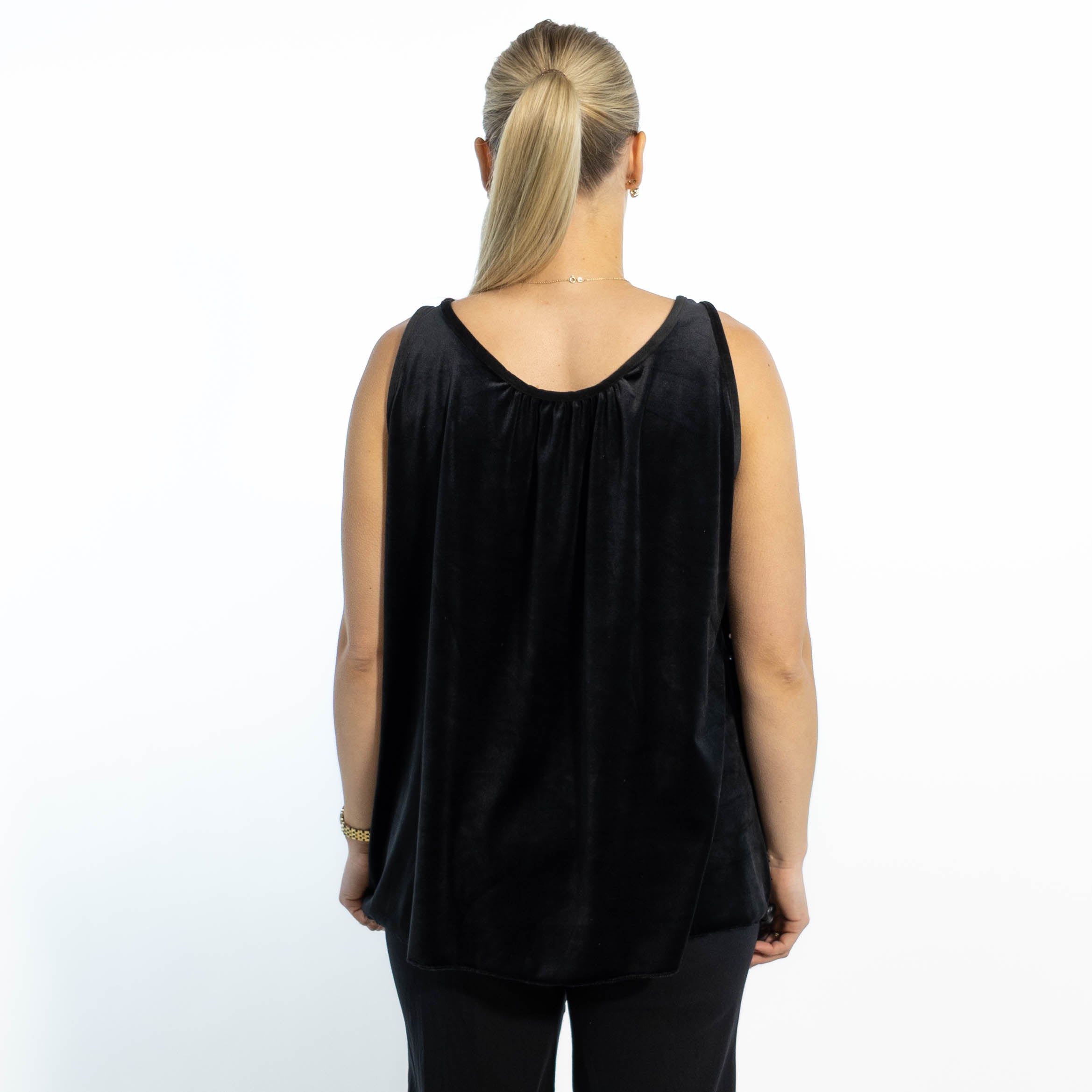 Dorte velour top, Sølv