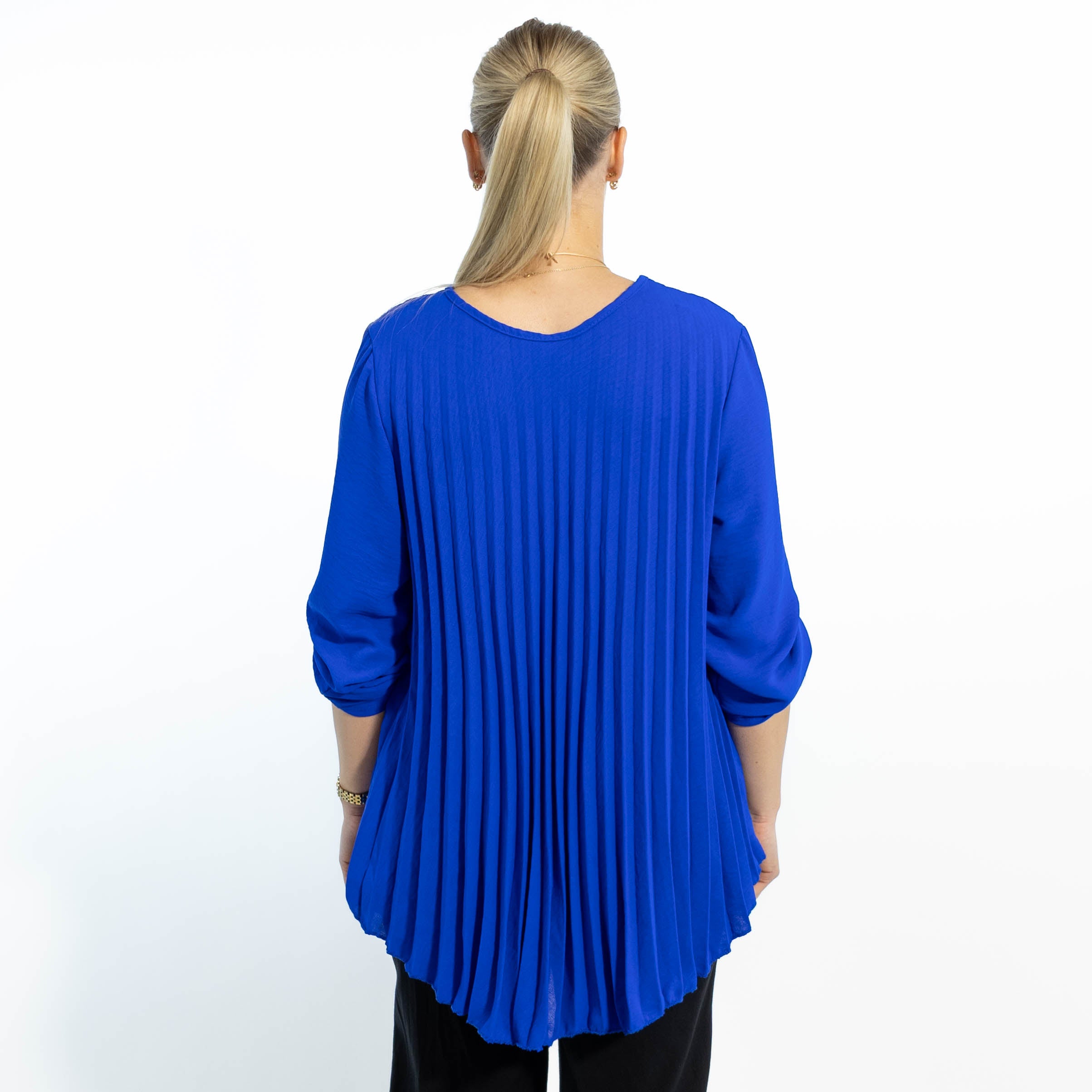 Judy plisse overdel m. kæde, Royal blue