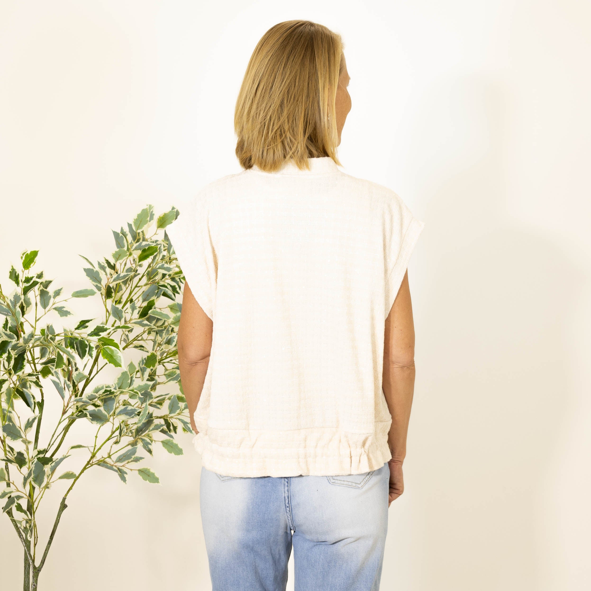 Amanda ternet vest, Lys rosa