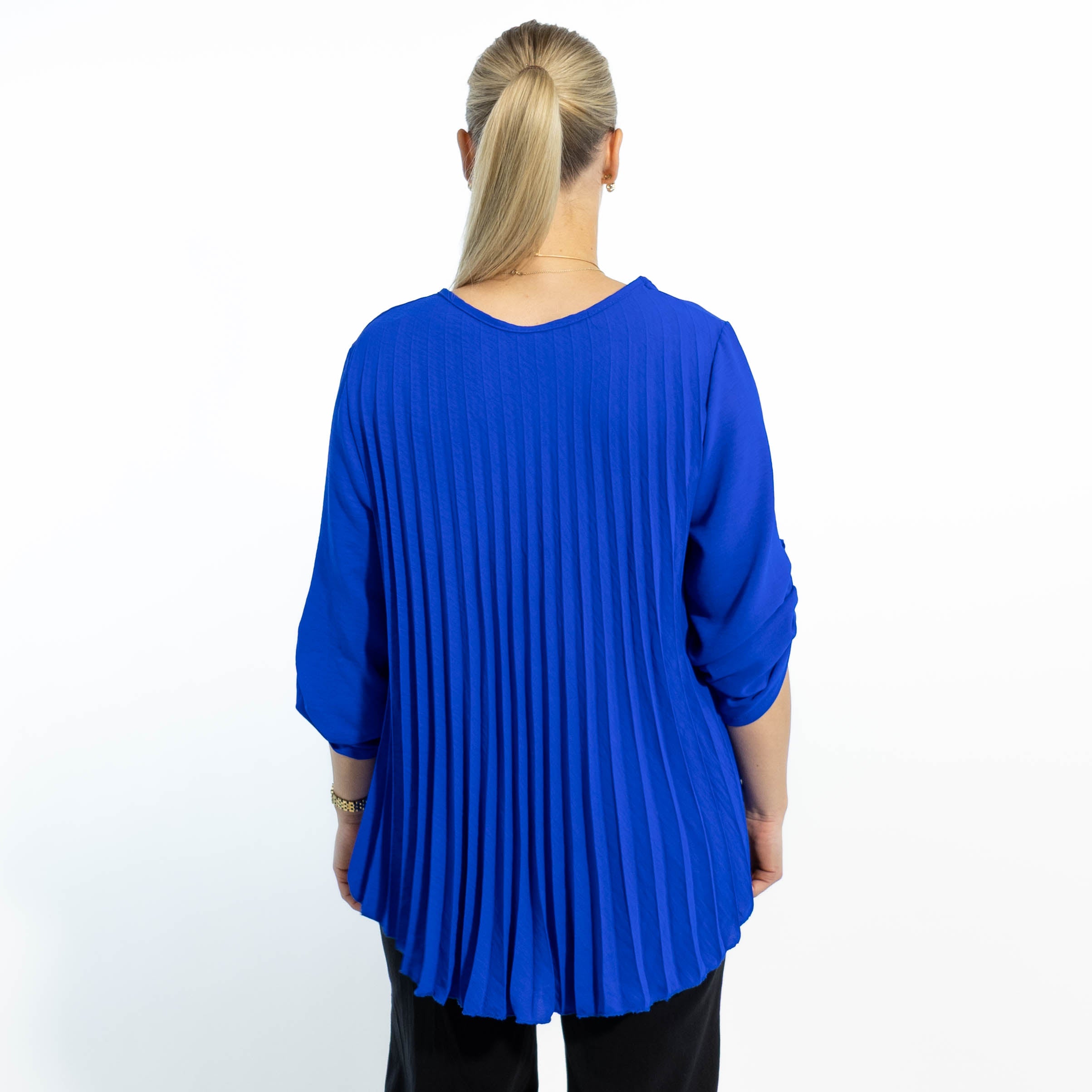 Bolette plisse overdel m. kæde, Royal blue