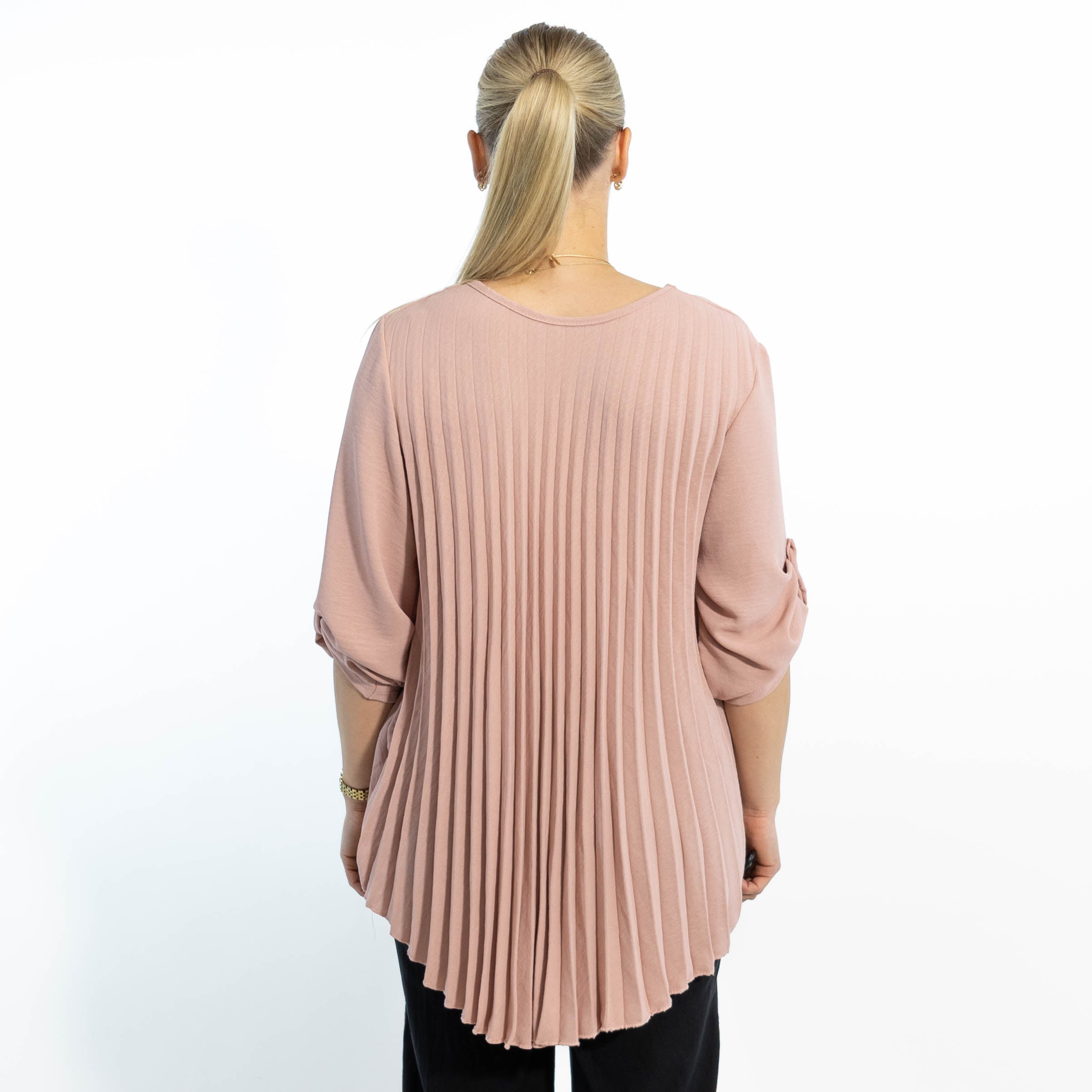 Bolette plisse overdel m. kæde, Rosa