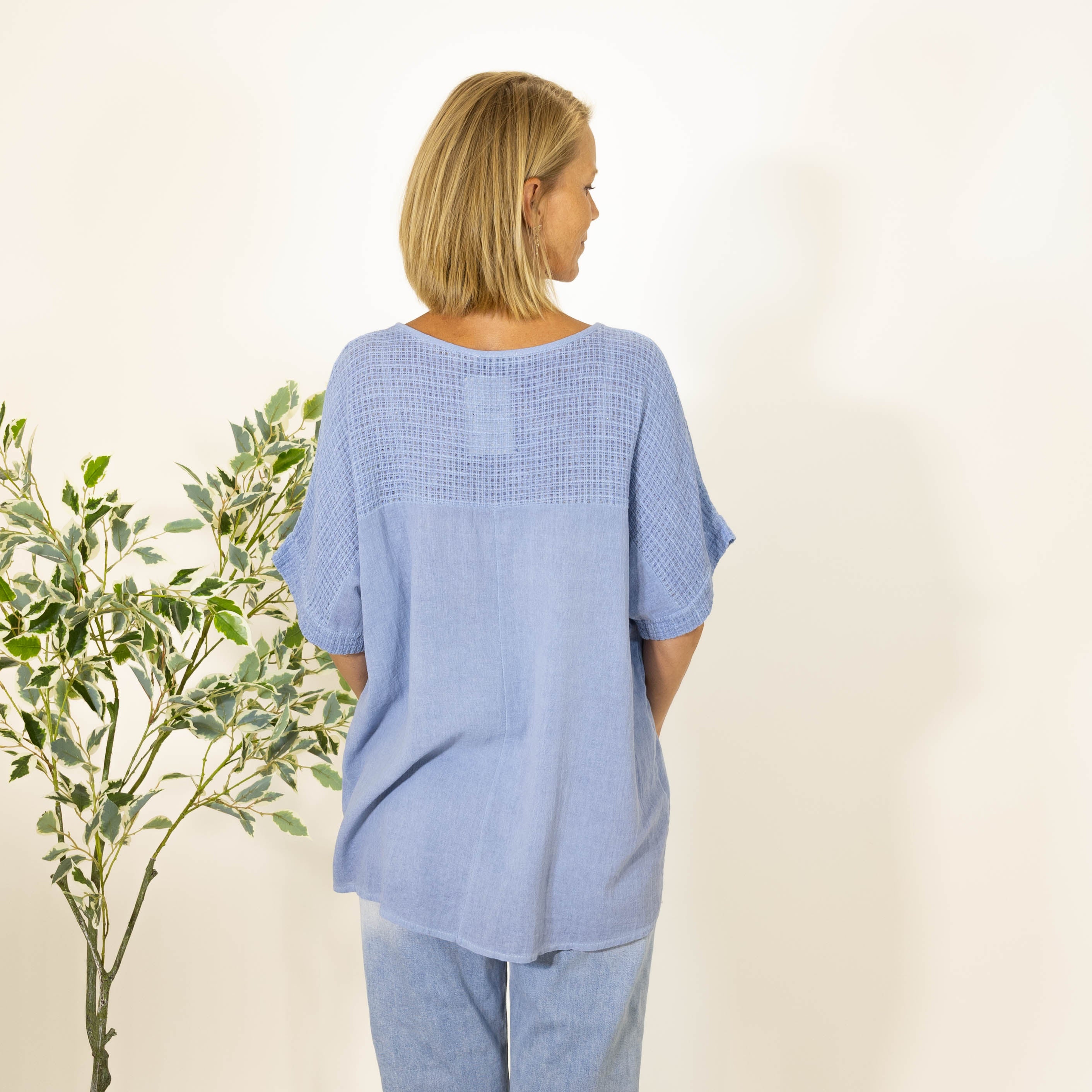 Annabel acid washed overdel, Dueblå