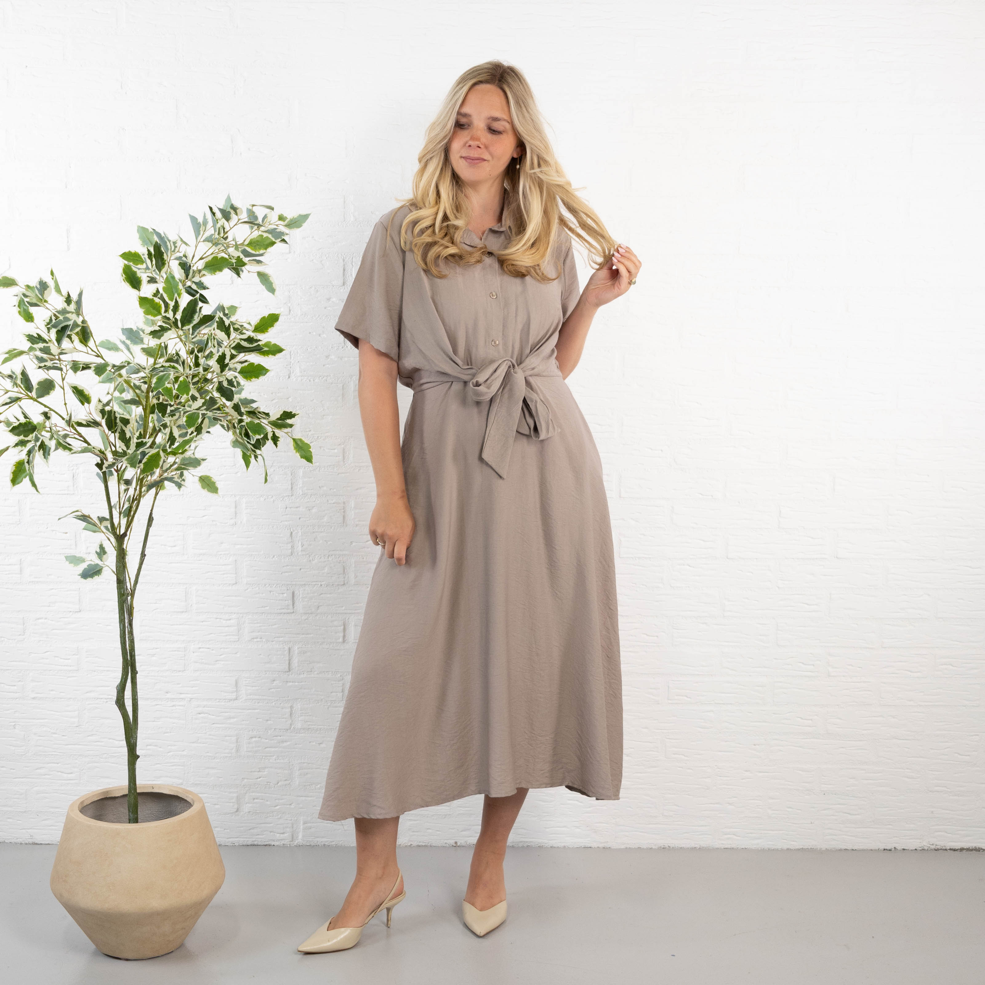 Liberty kjole, Taupe