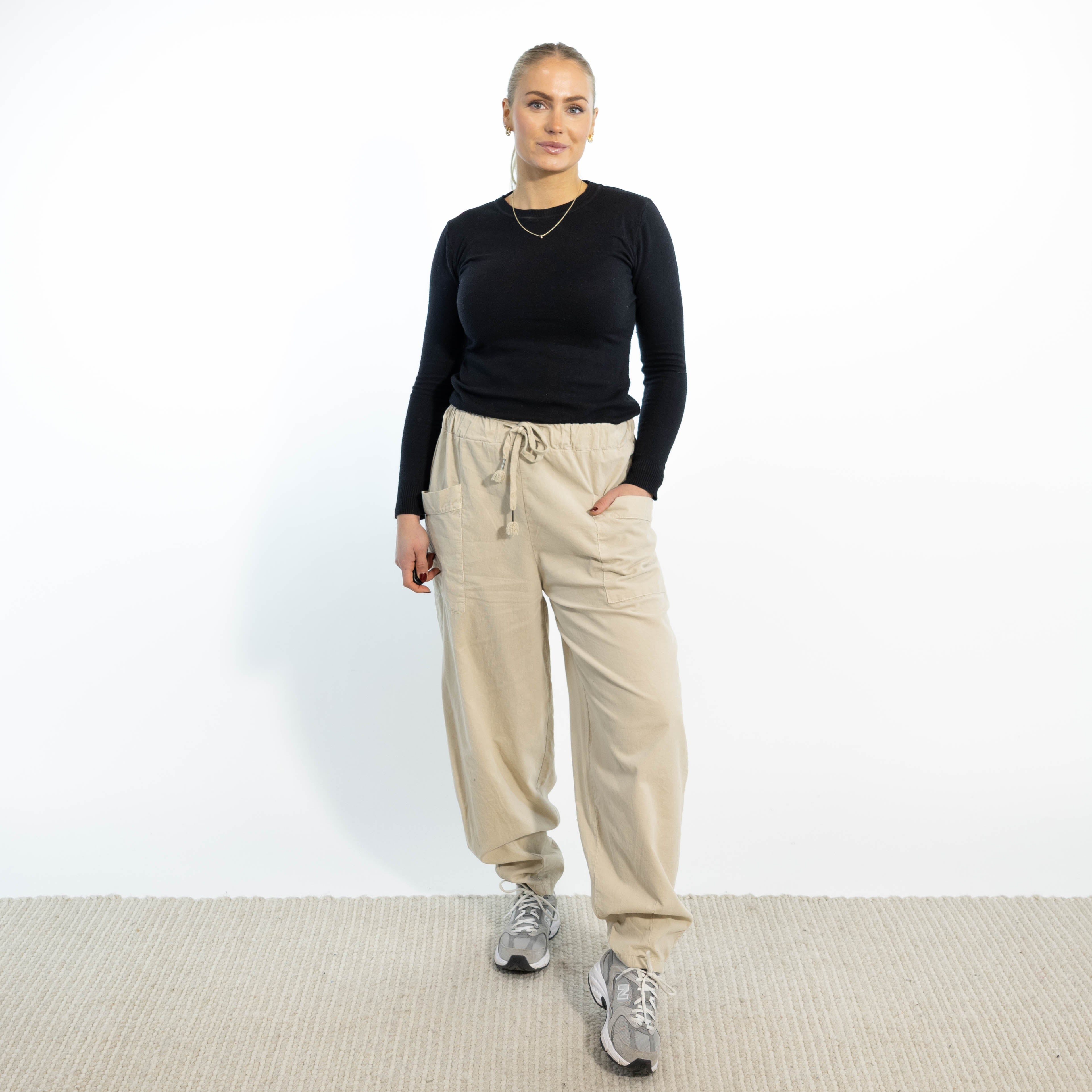 Brenda baggy bukser, Beige