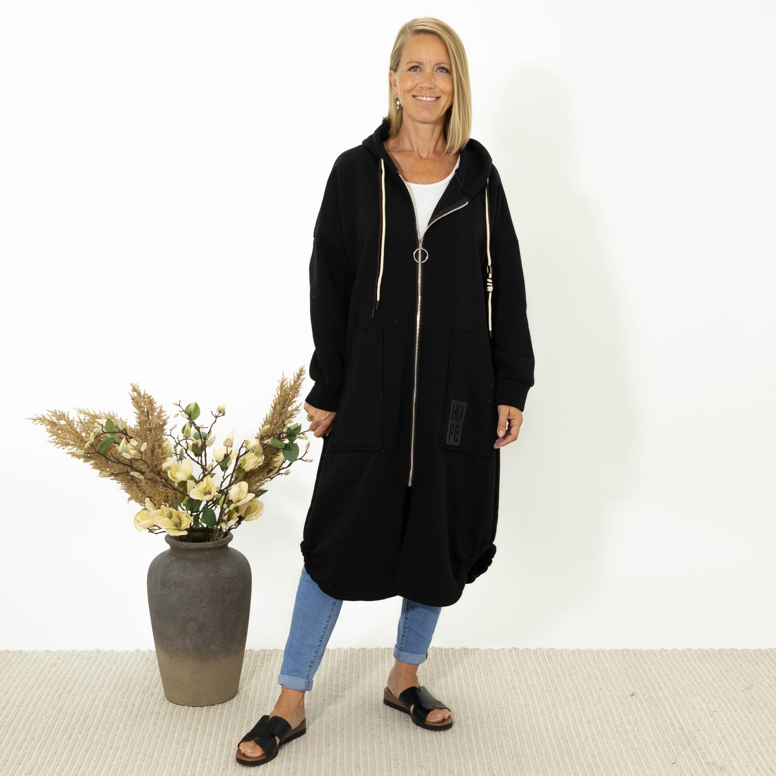 Hope sweatshirt jakke, Sort