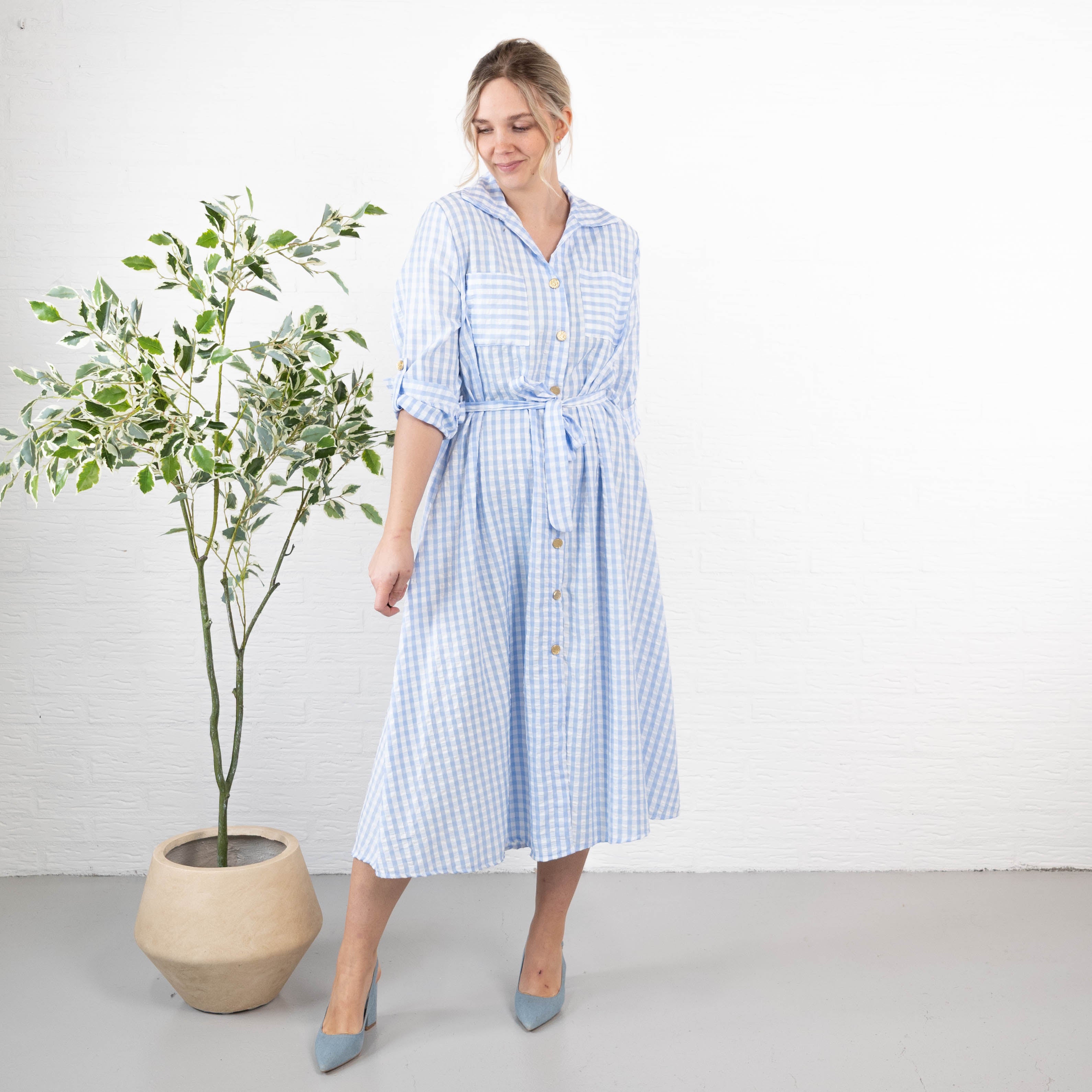 Iowa skjorte/kjole, Lyseblå