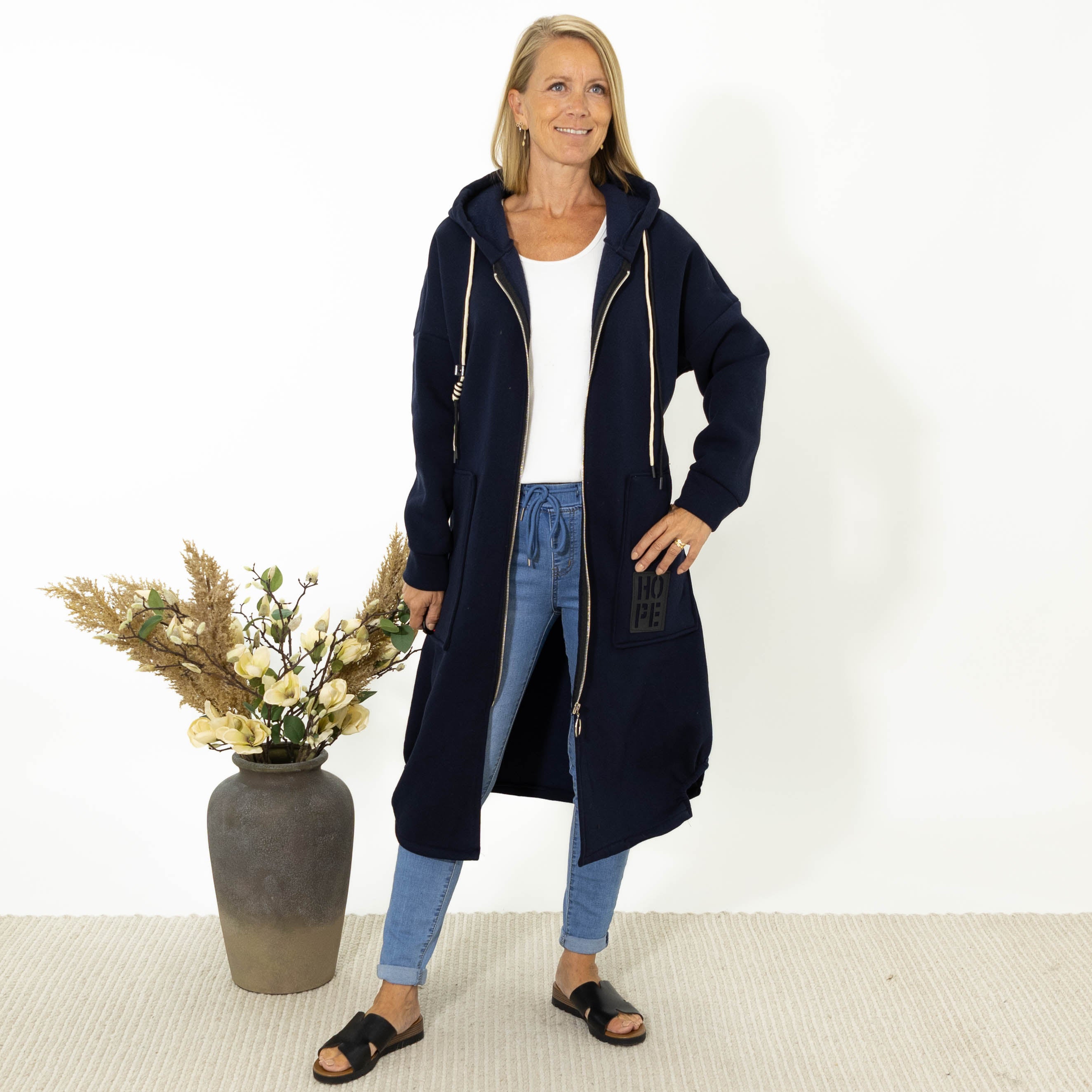 Hope sweatshirt jakke, Navy