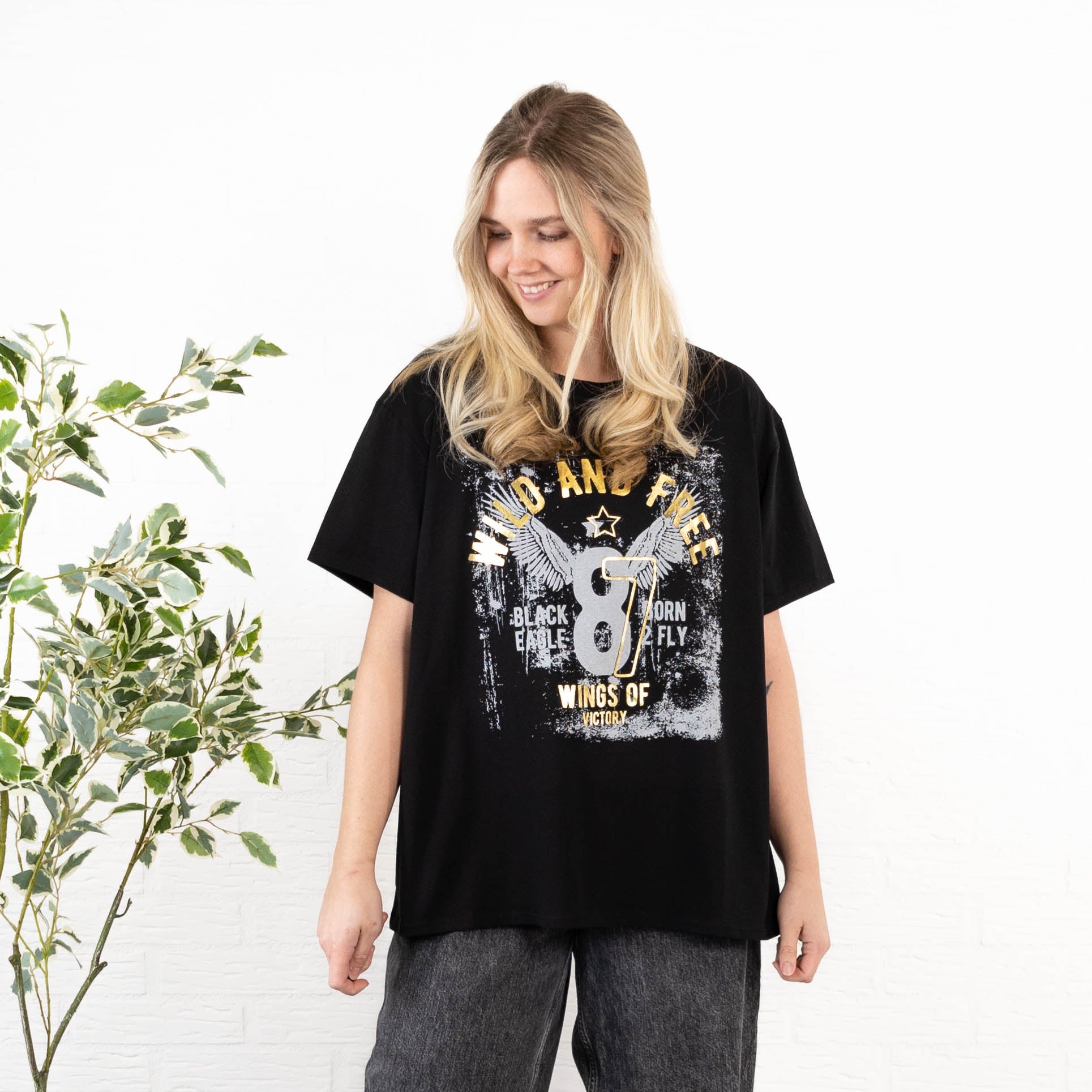 Wild and Free t-shirt, Sort