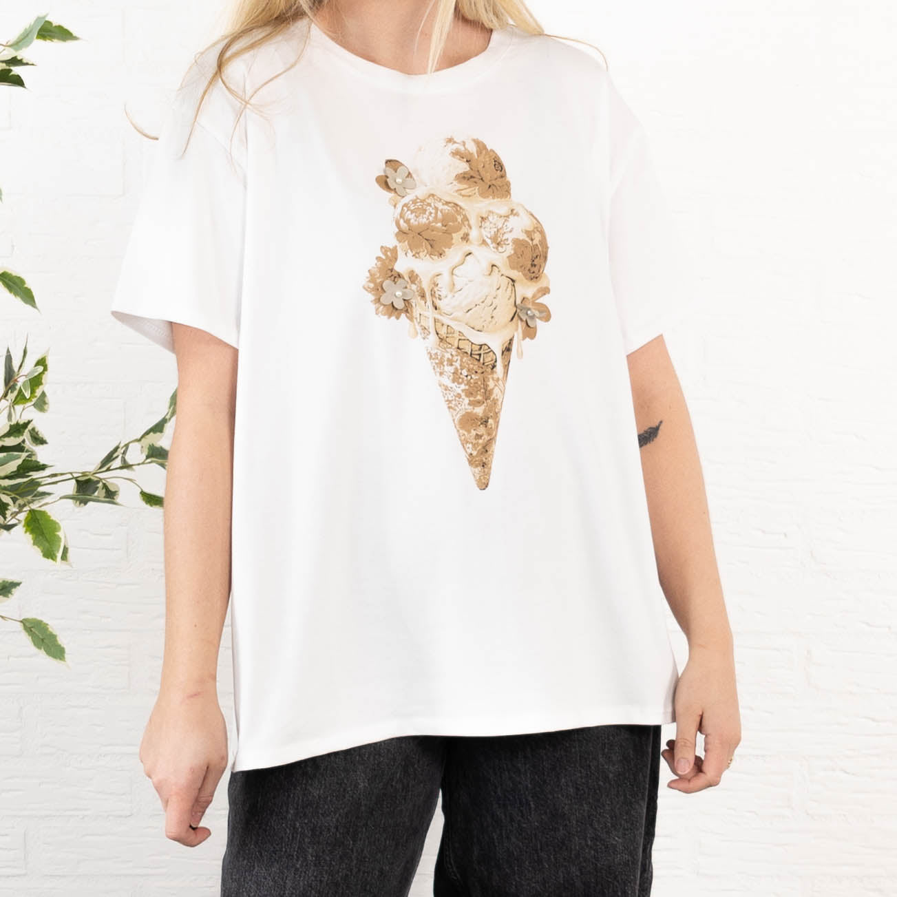 Ice Cream t-shirt, Taupe