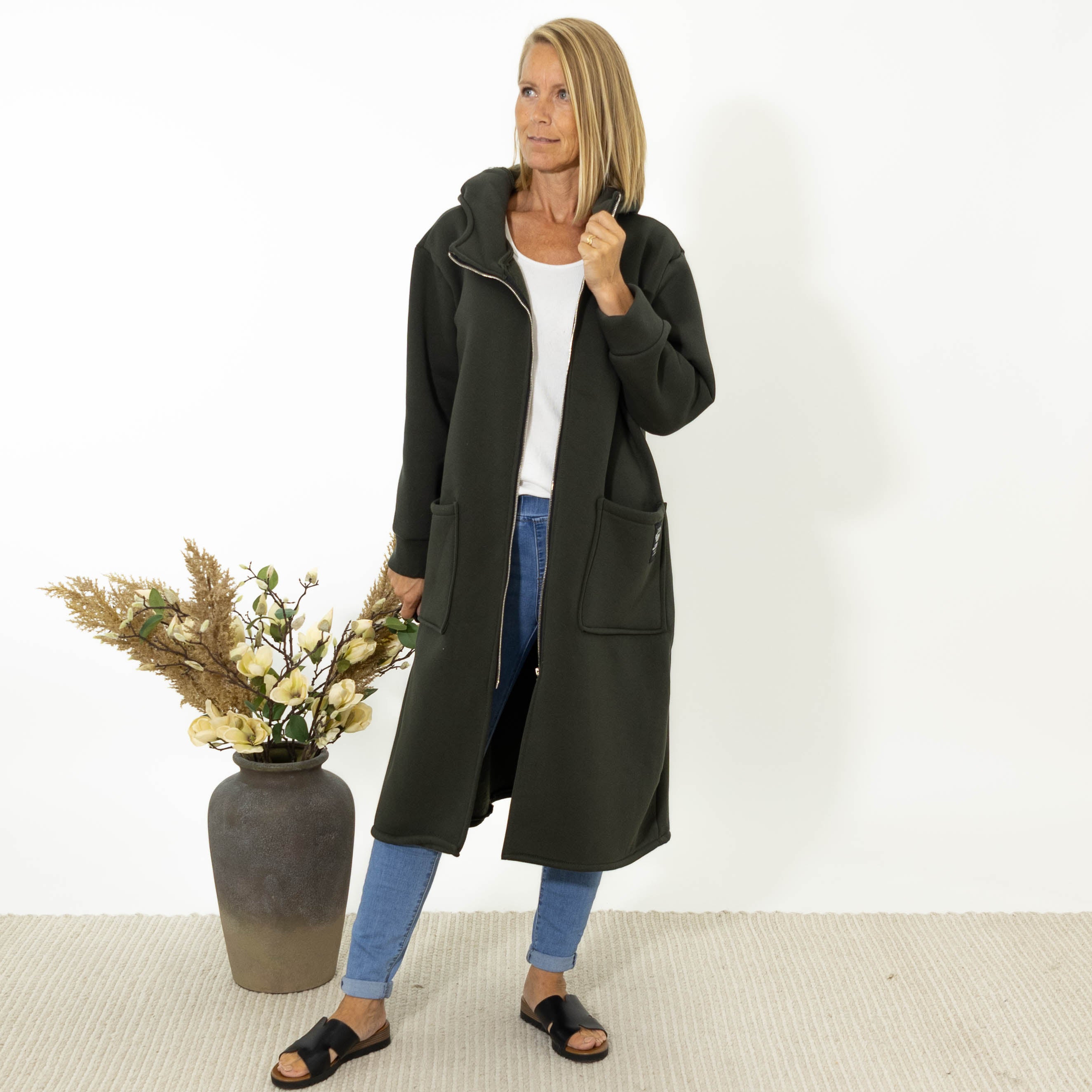 Bertie sweatshirt jakke, Khaki