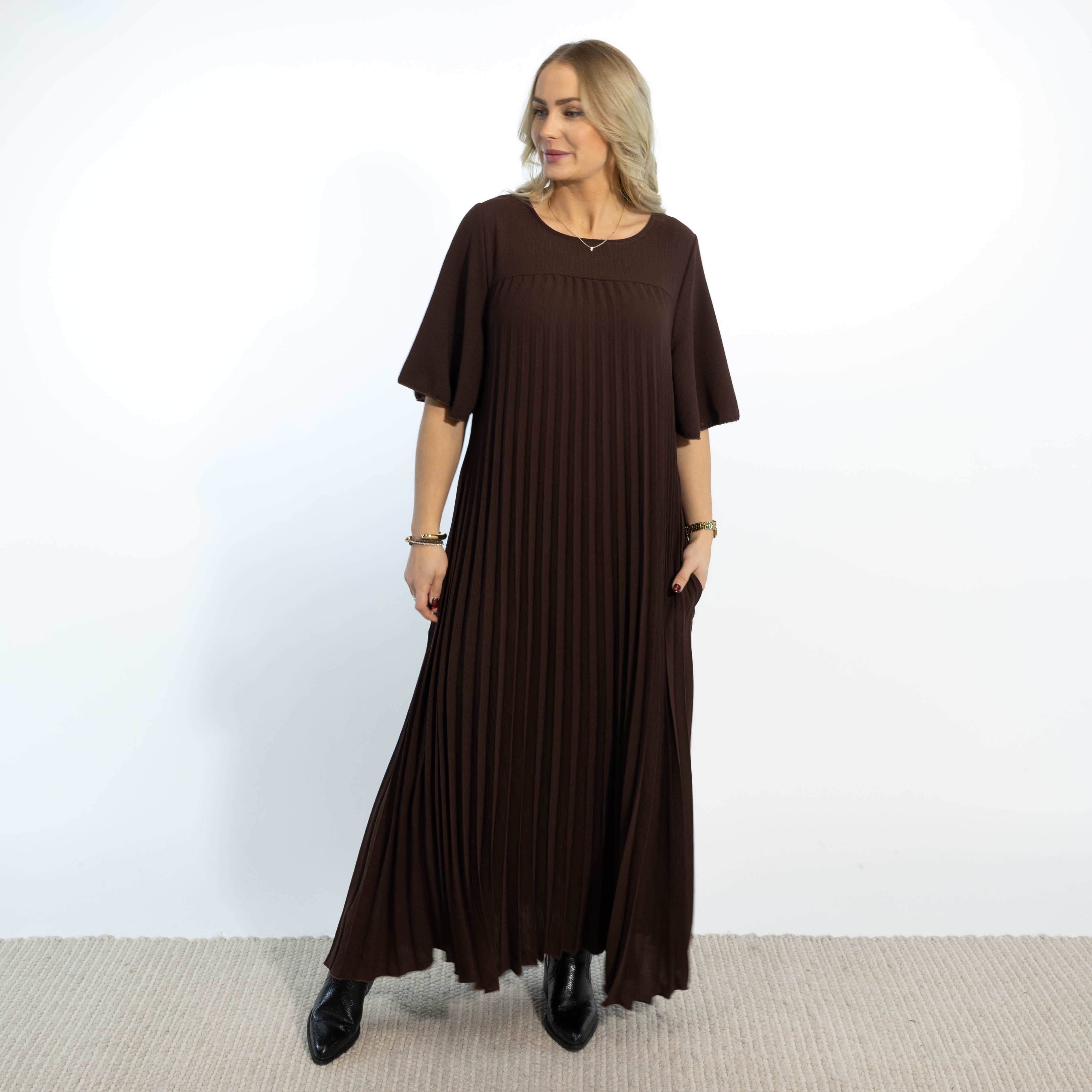 Sarah Bubblechiffon kjole, Choko