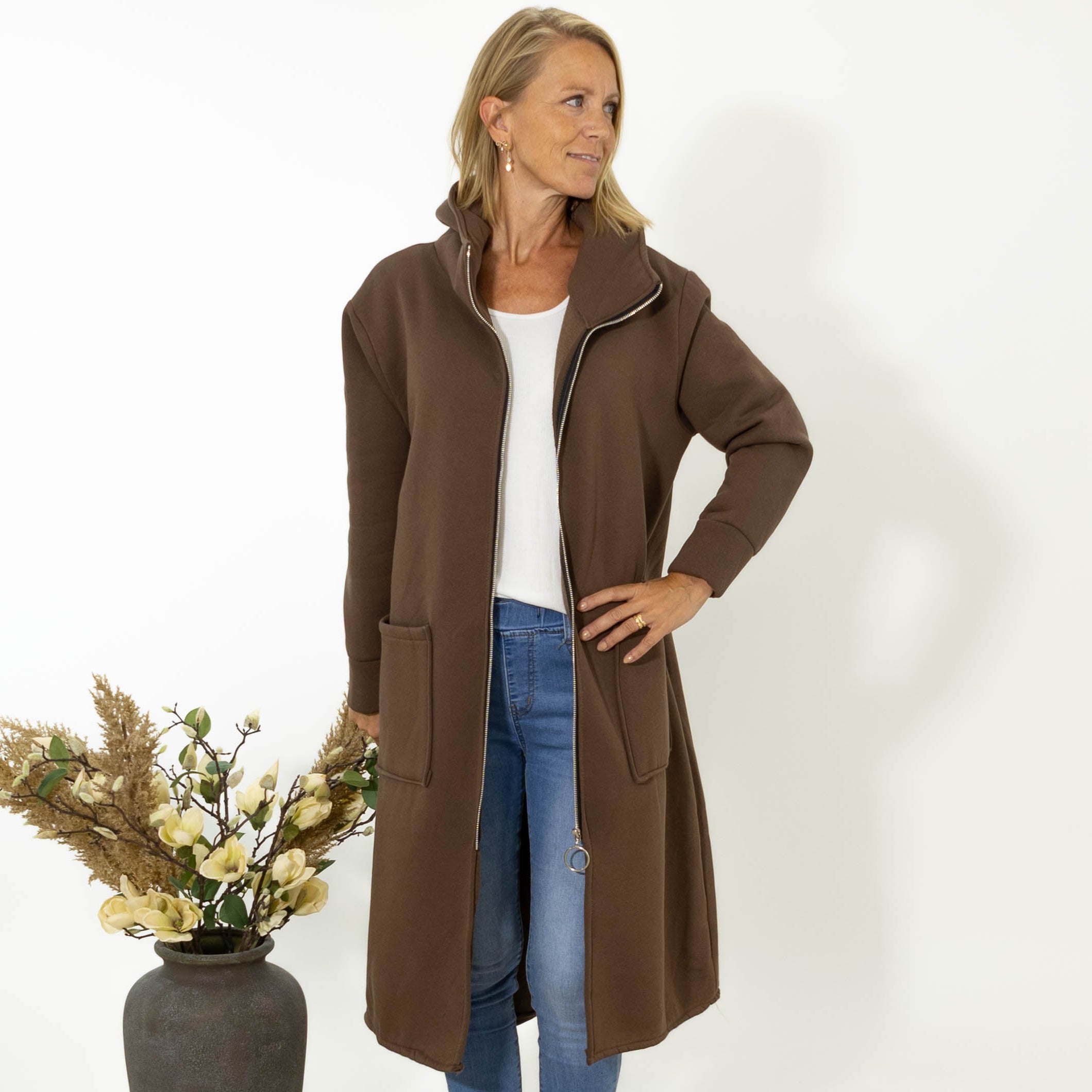 Bertie sweatshirt jakke, Choko