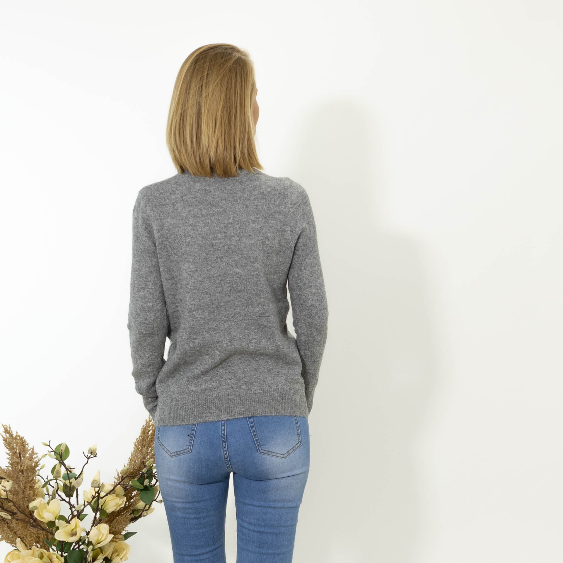 Lina rullekrave strik, Grå