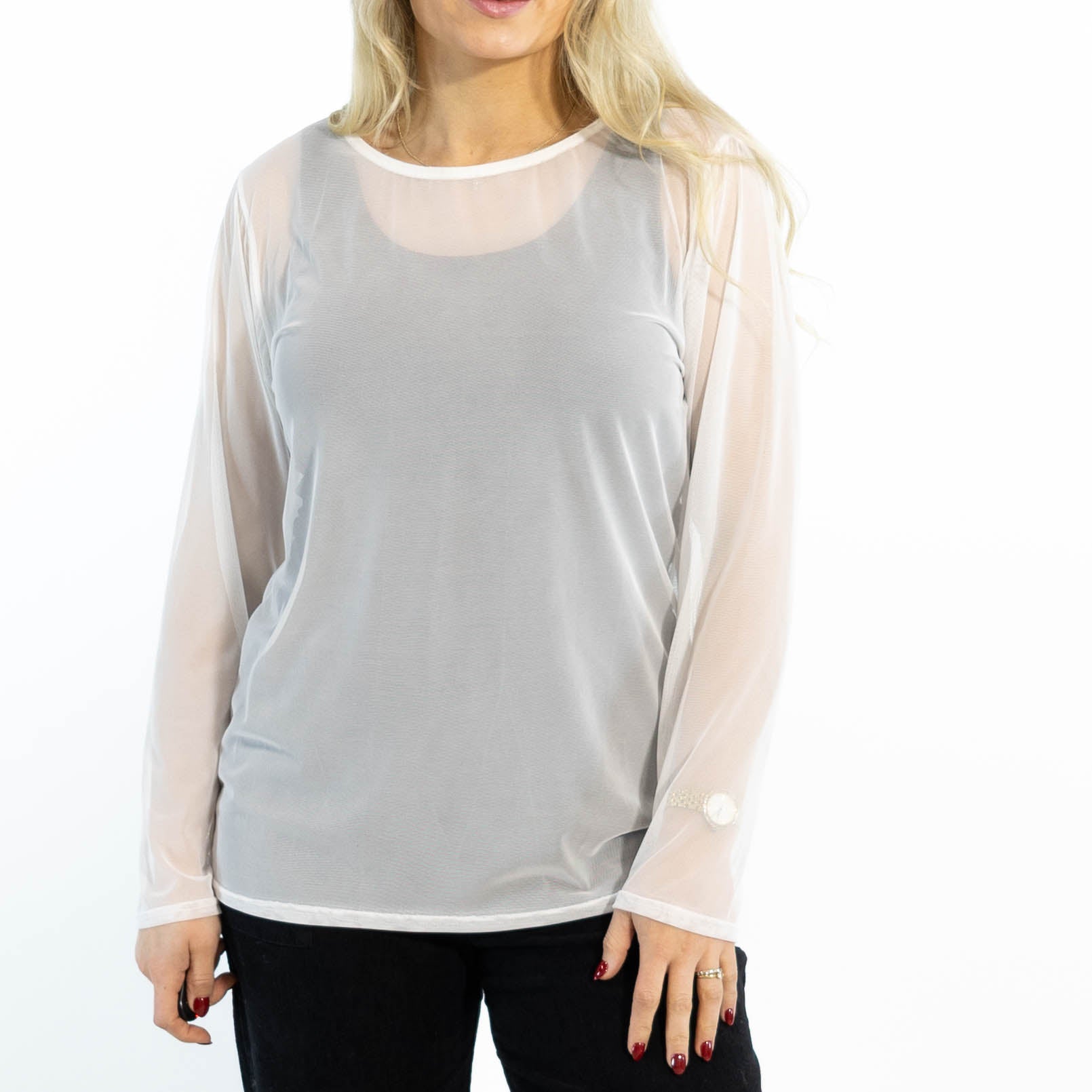 Sally mesh overdel, Hvid