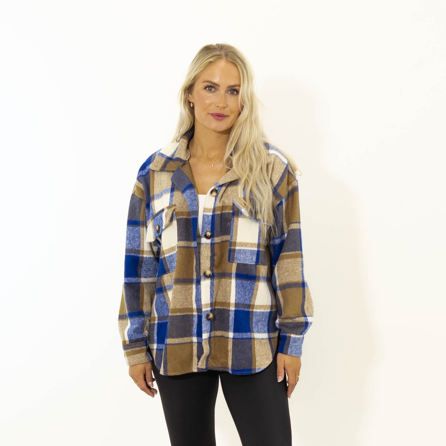 Stacey ternet skovmands jakke, Blå