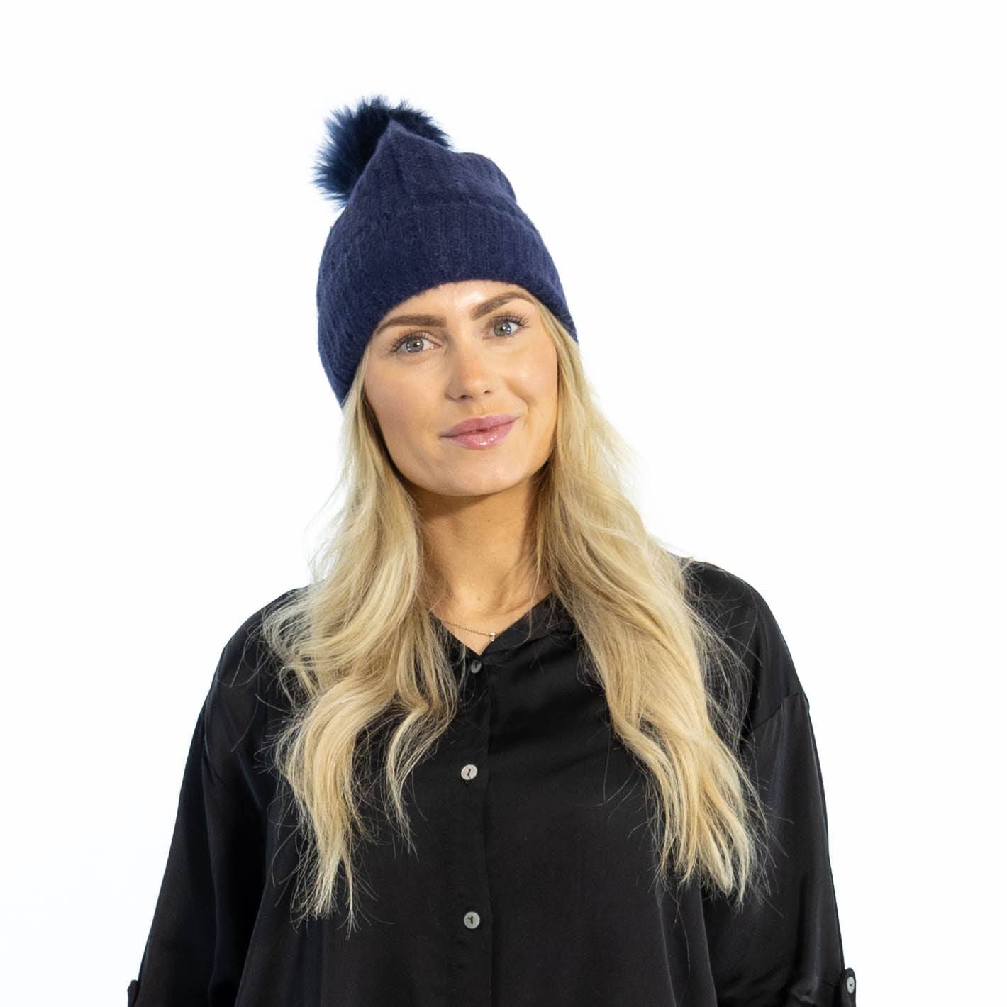 Ulla ribstrikket hue, Navy
