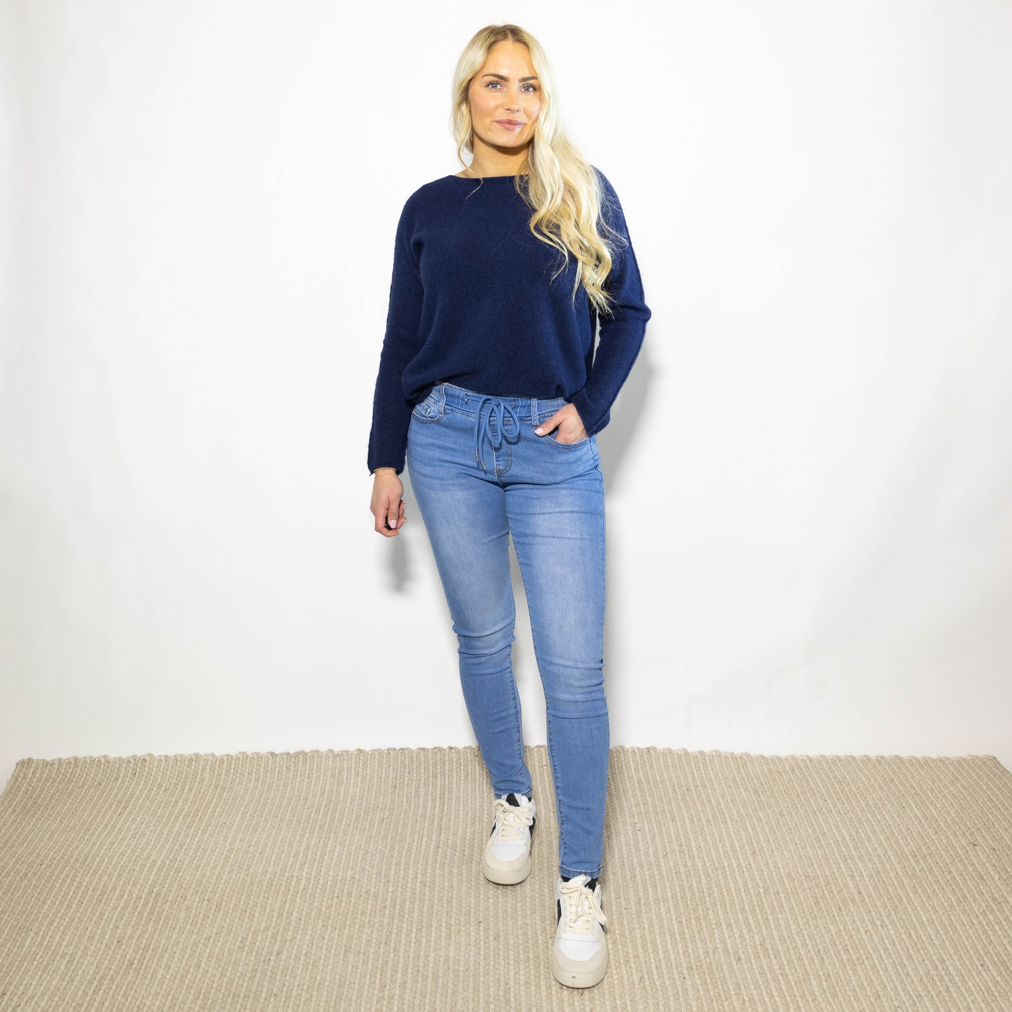 Brooklyn jeggings m. snørre, Lysvask