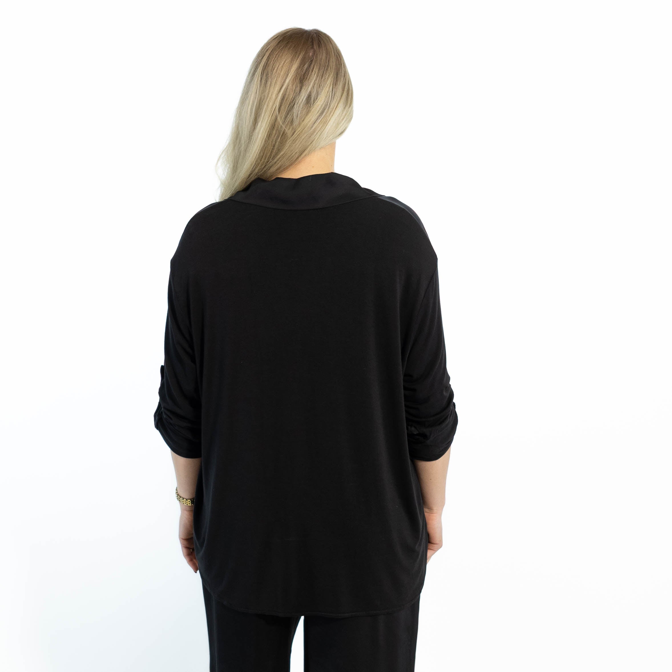 Mabel satin bluse, Sort