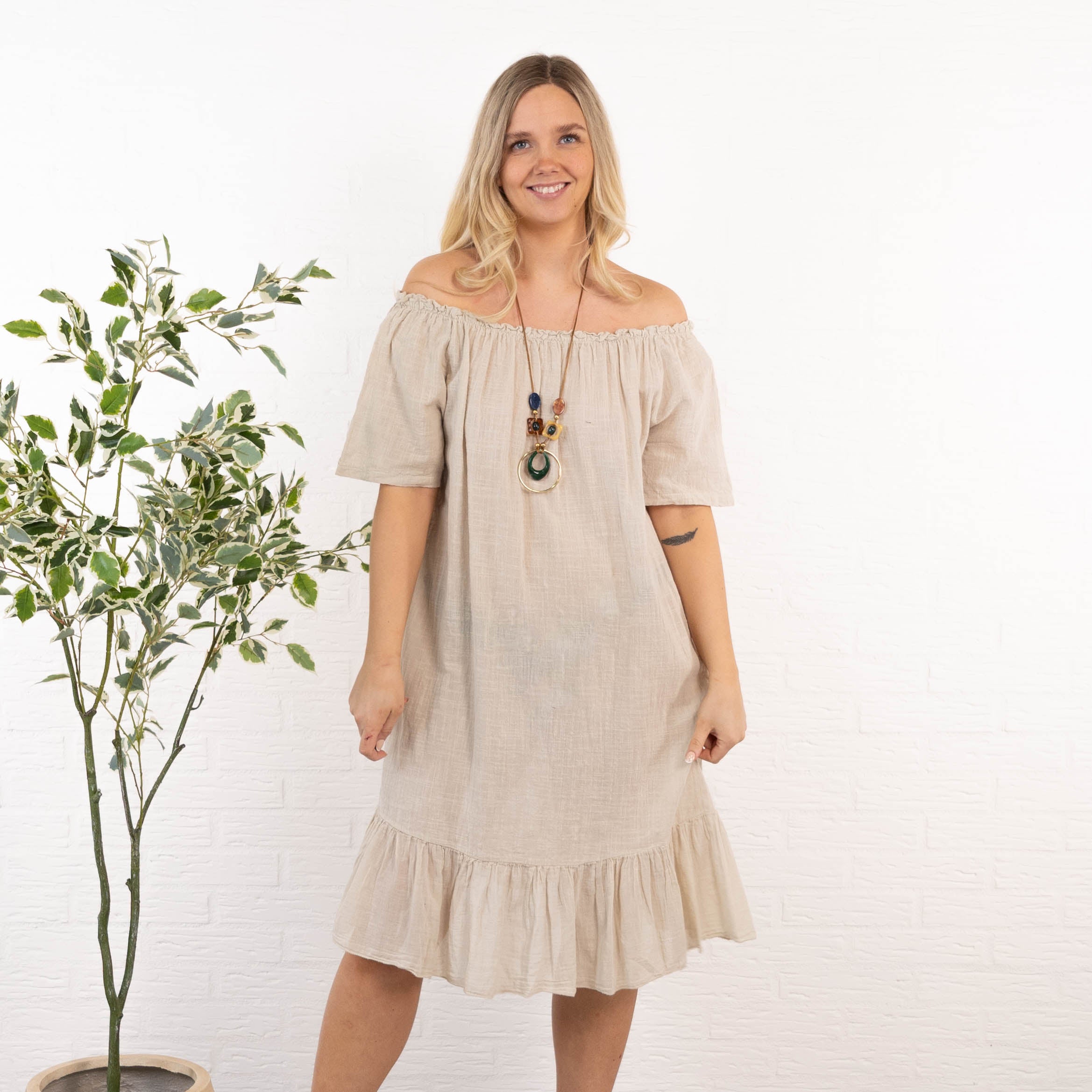Miranda kjole, Beige