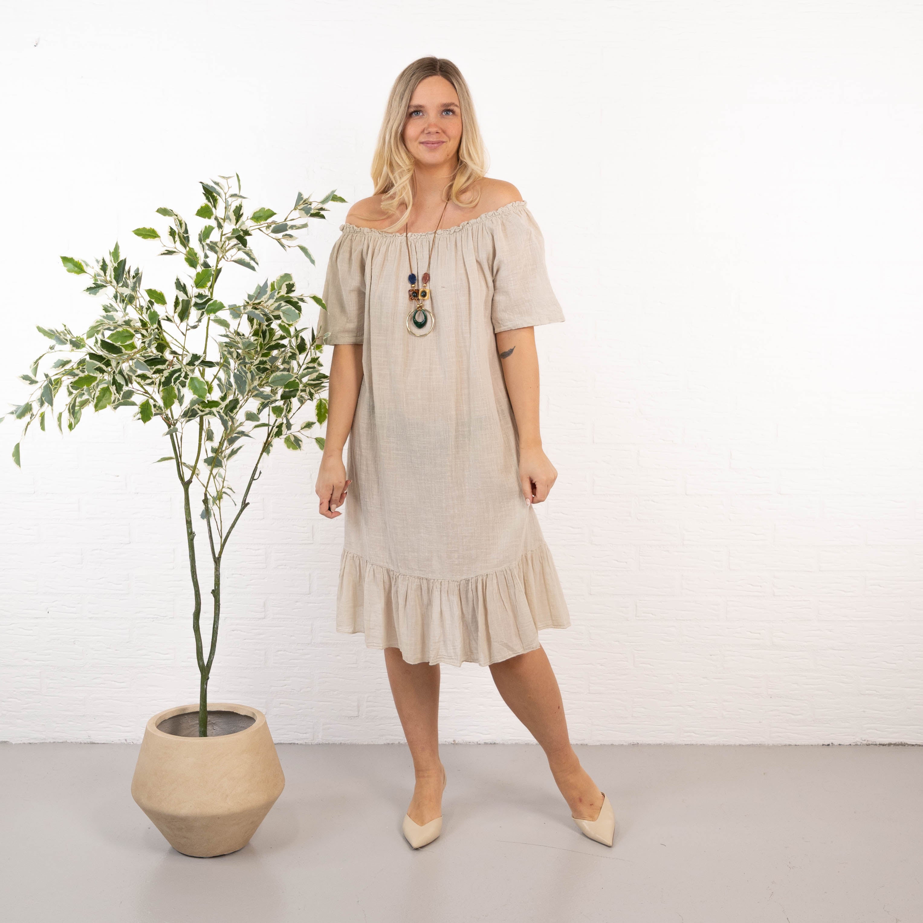 Miranda kjole, Beige