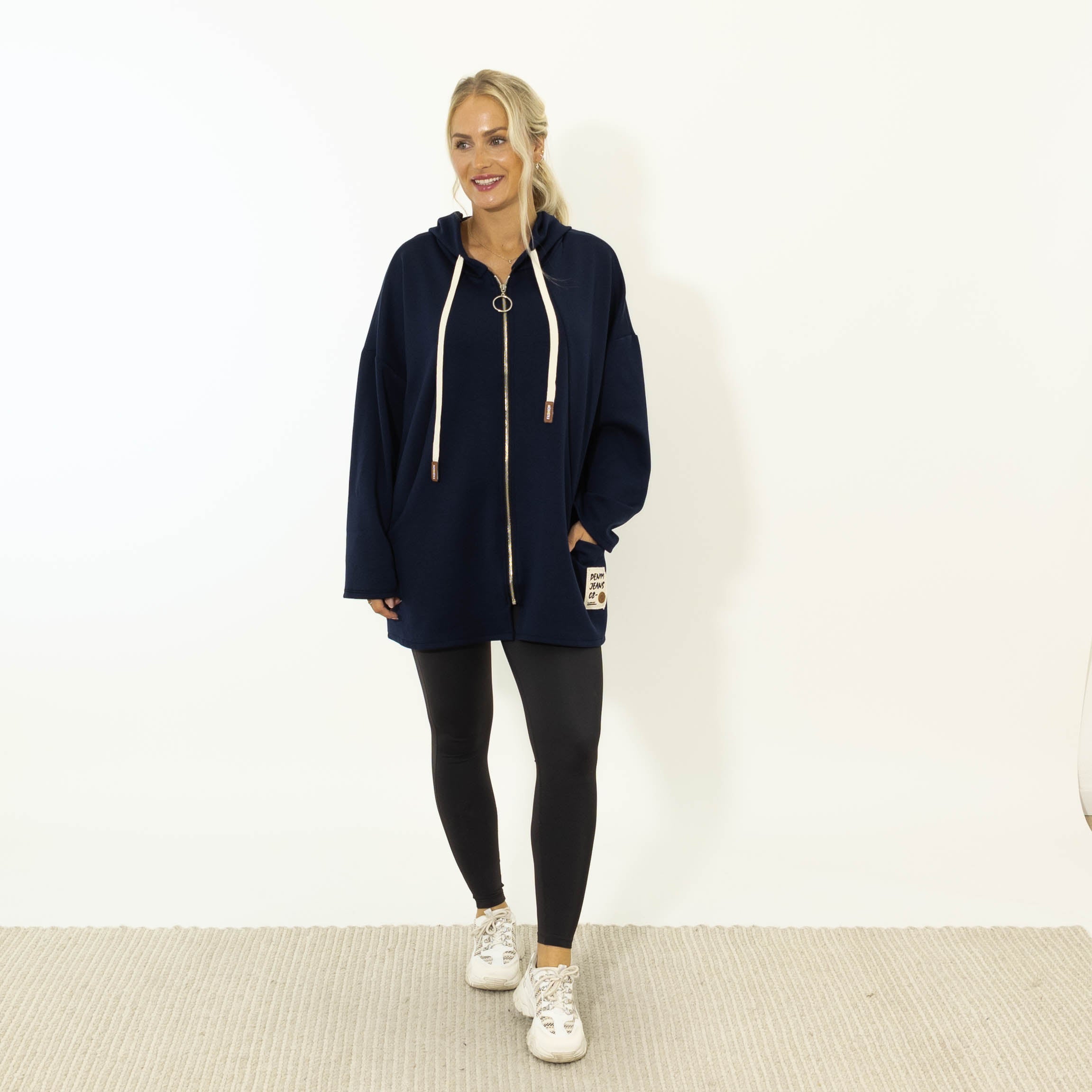 Ollie Lynlås Hoodie, Navy