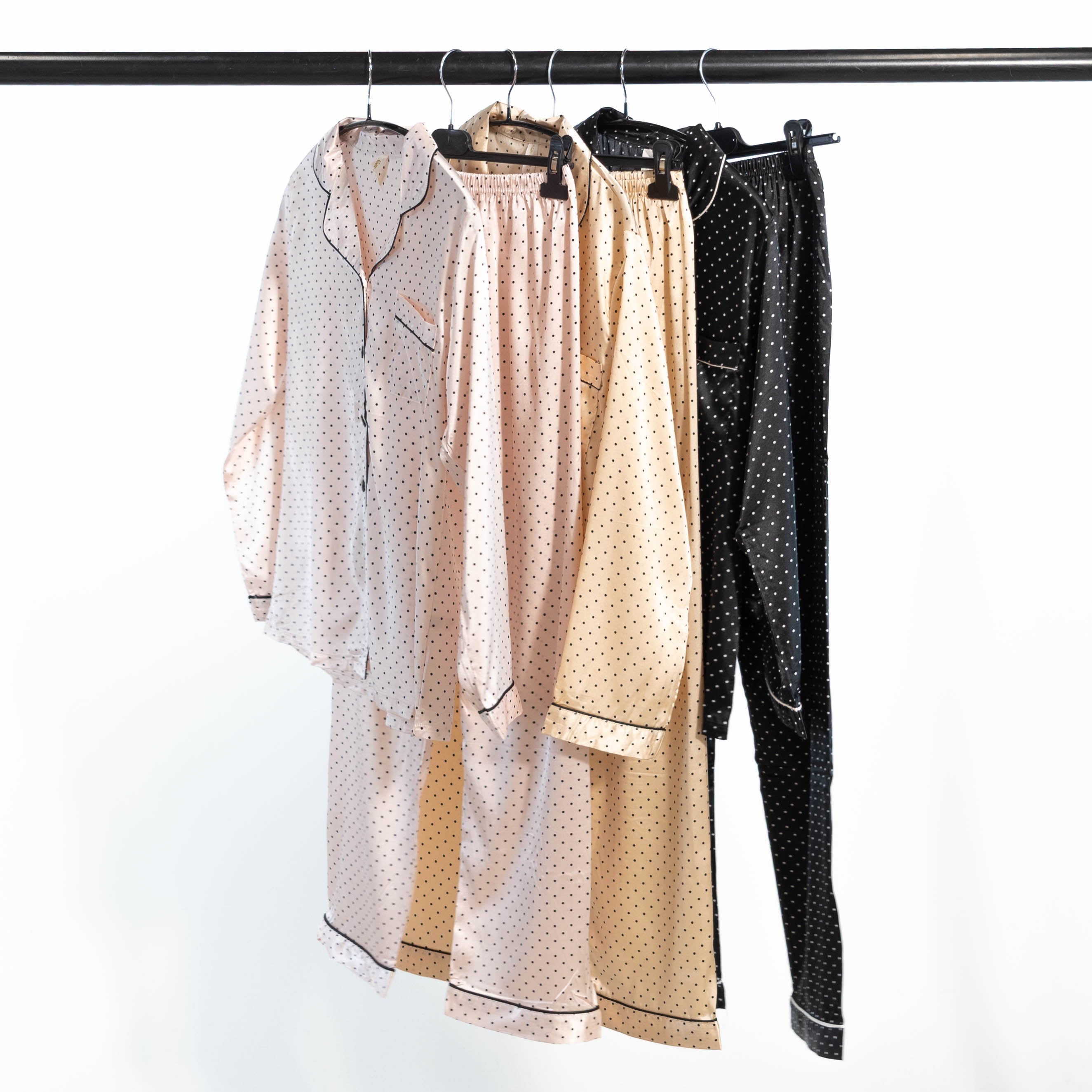 Liva satin pyjamas, Sort