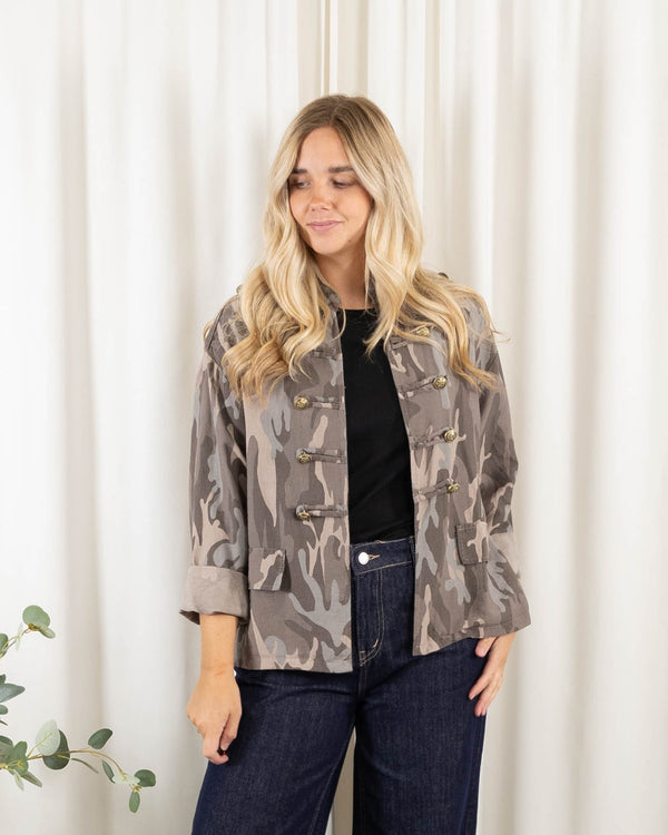 Sienna militærjakke, Taupe