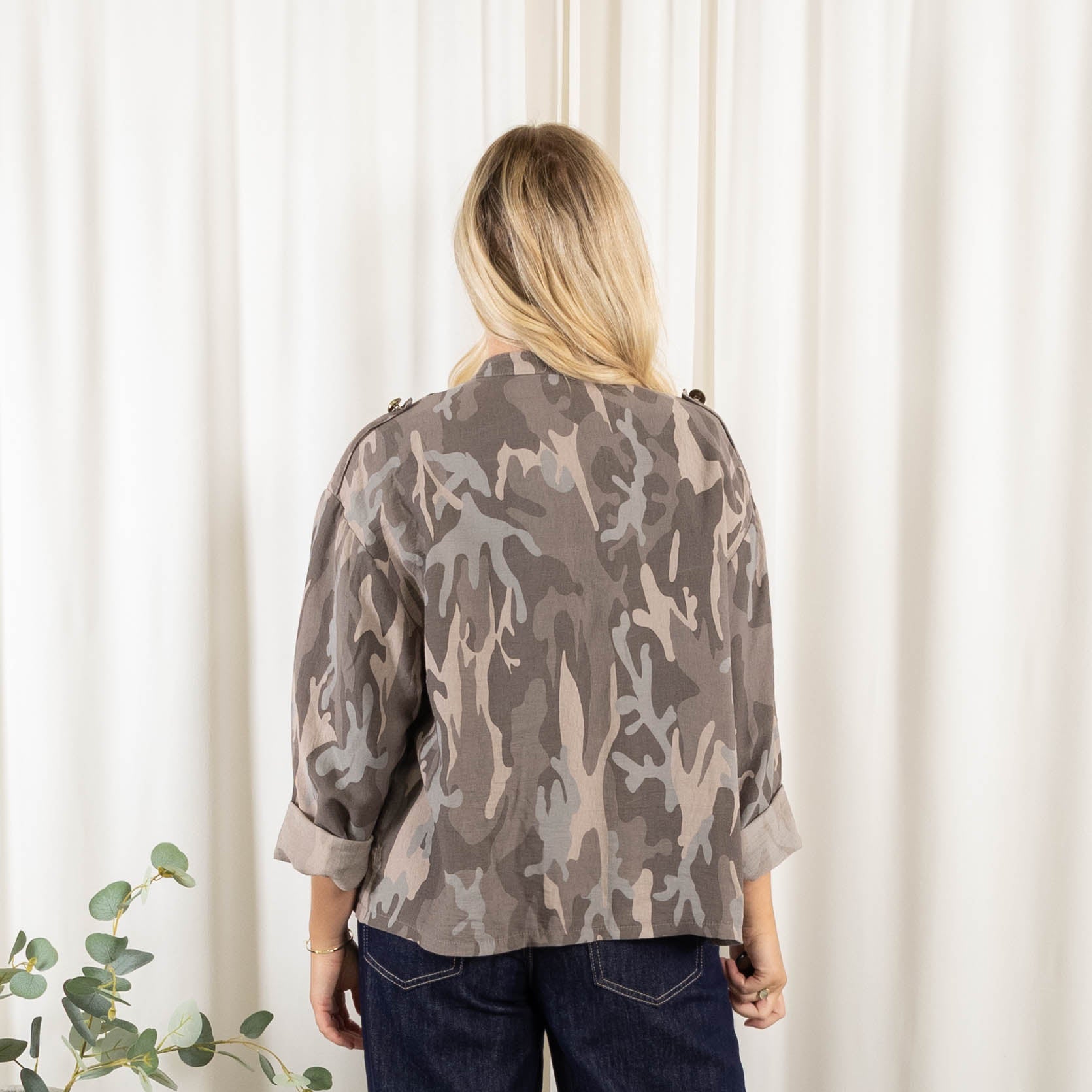 Sienna militærjakke, Taupe