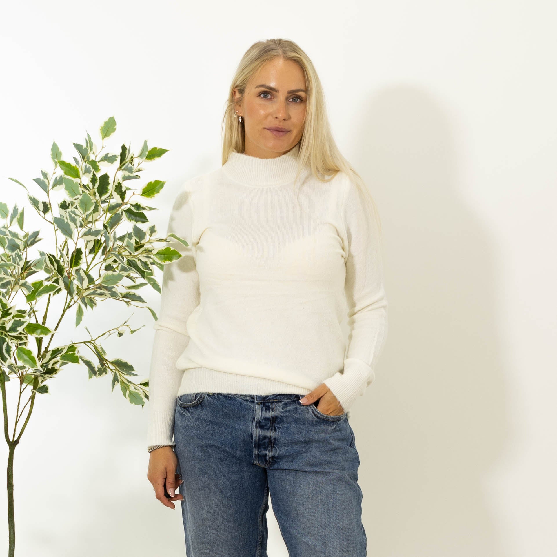 Zascha turtleneck strik, Hvid