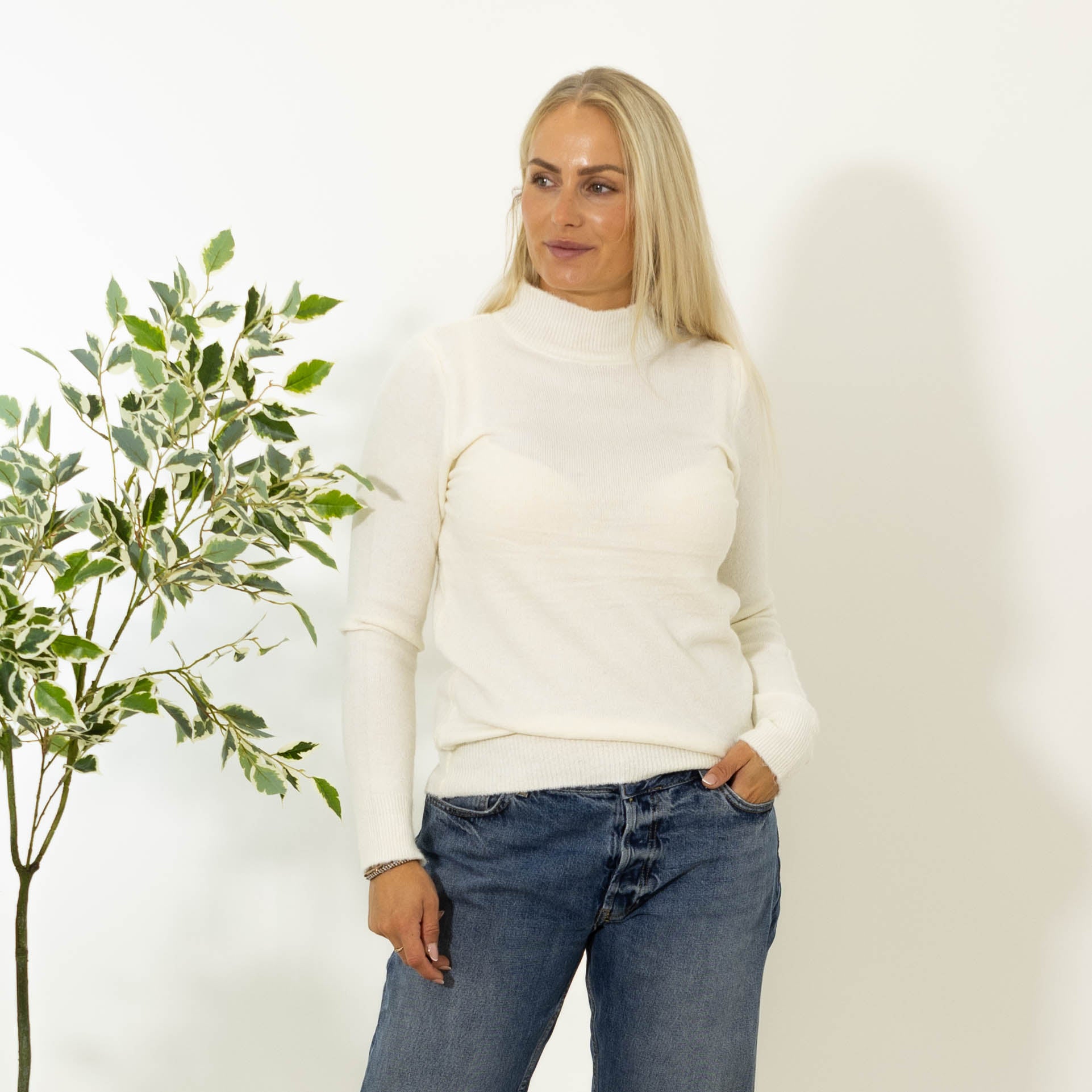 Zascha turtleneck strik, Hvid