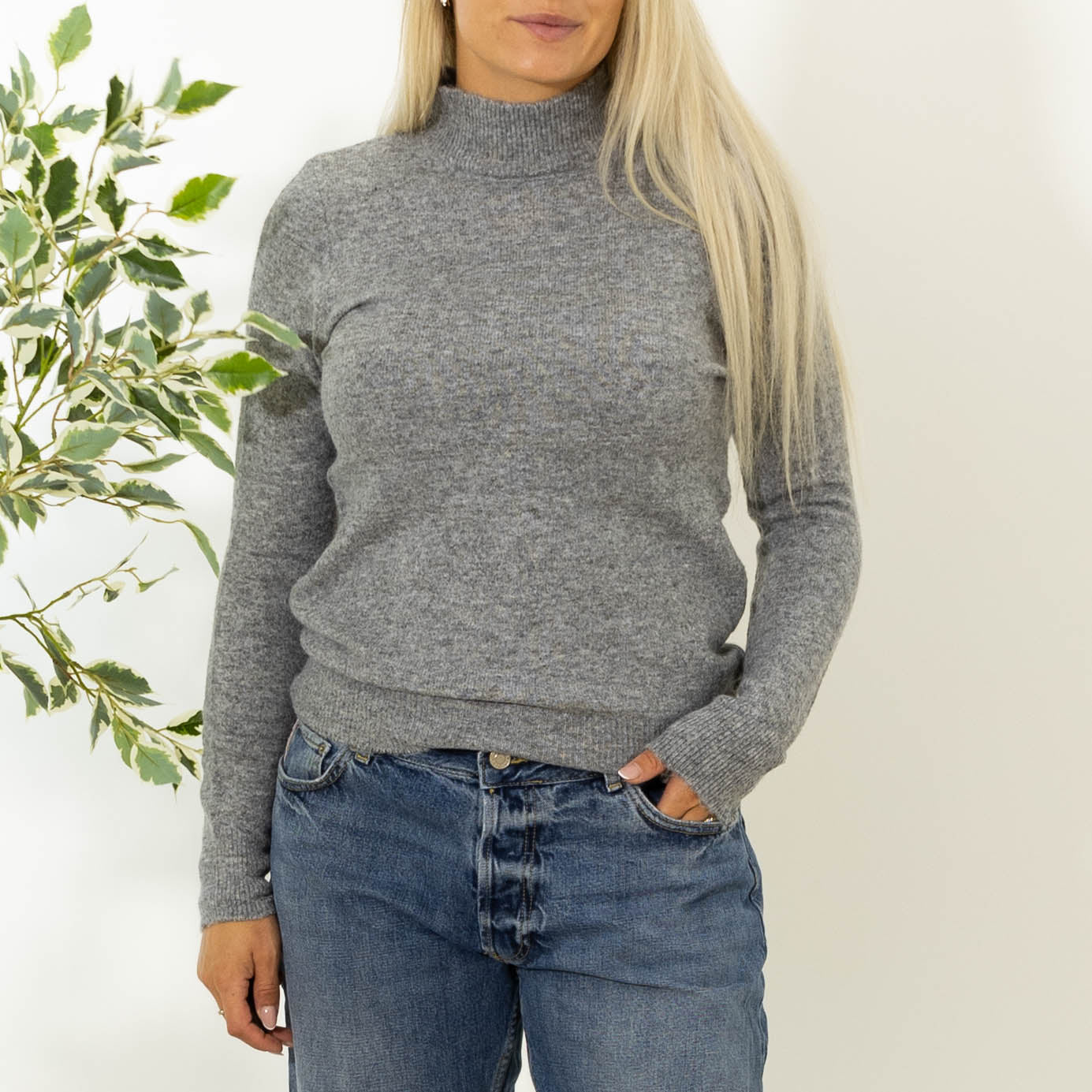 Zascha turtleneck strik, Lysegrå