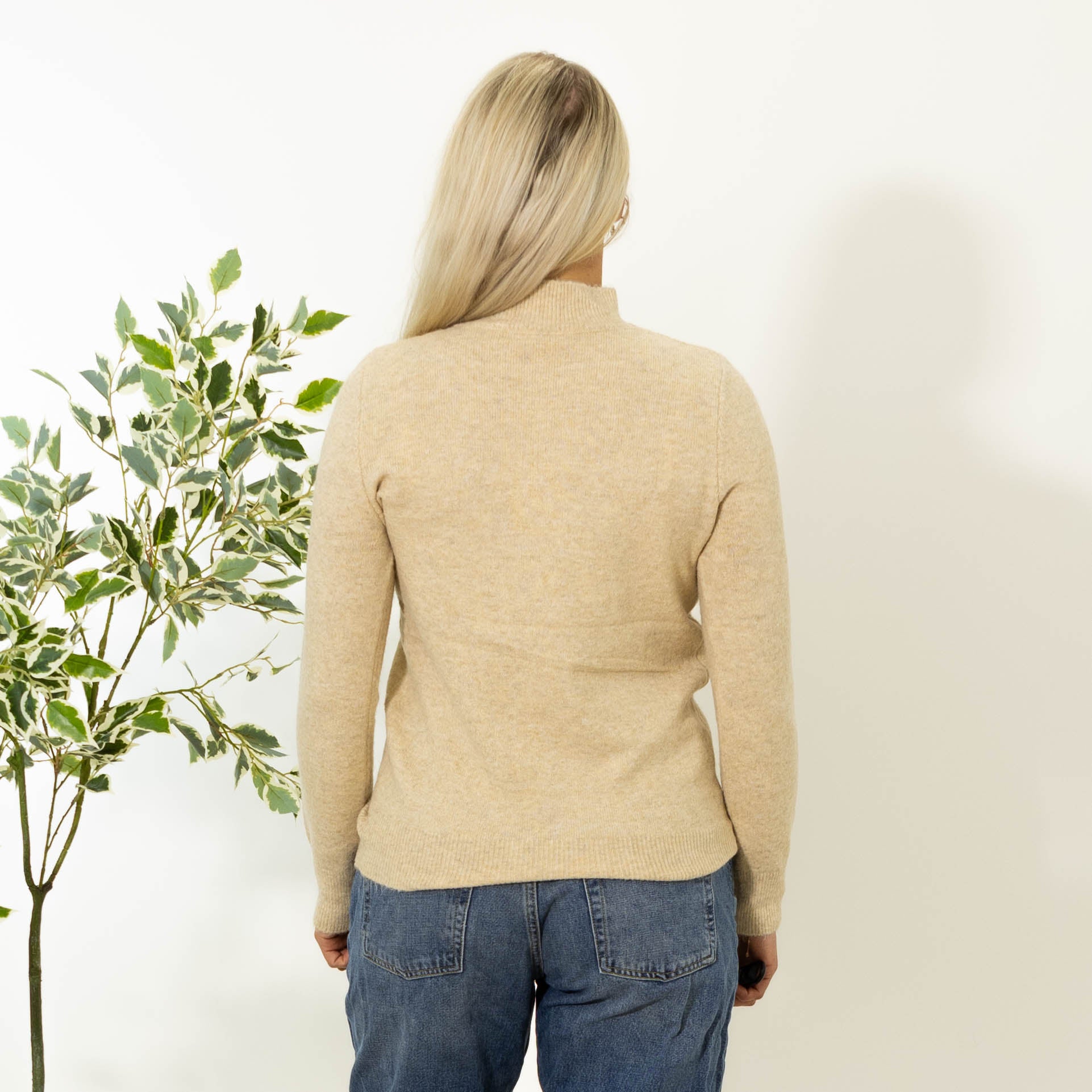 Zascha turtleneck strik, Beige