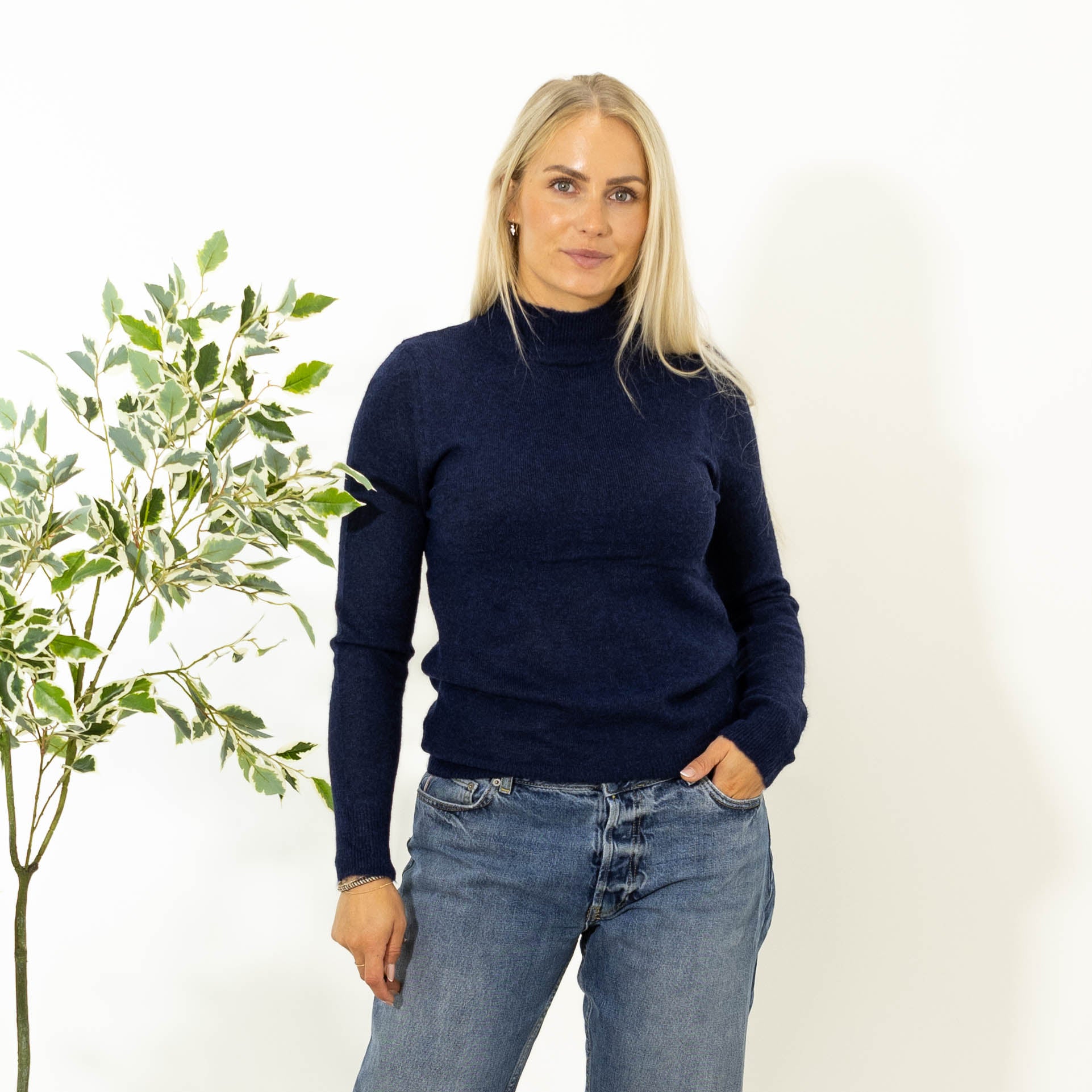 Zascha turtleneck strik, Navy