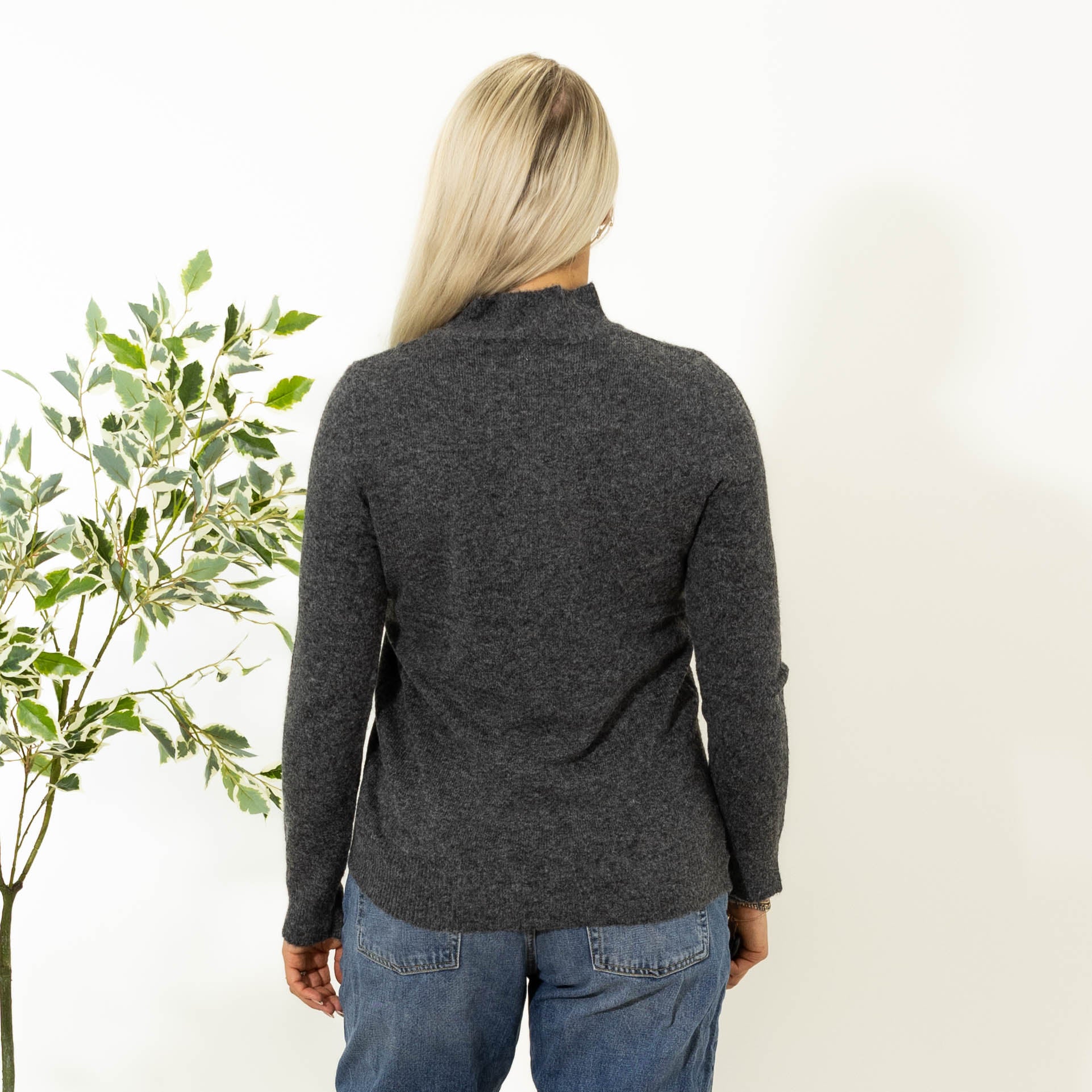 Zascha turtleneck strik, Mørkegrå
