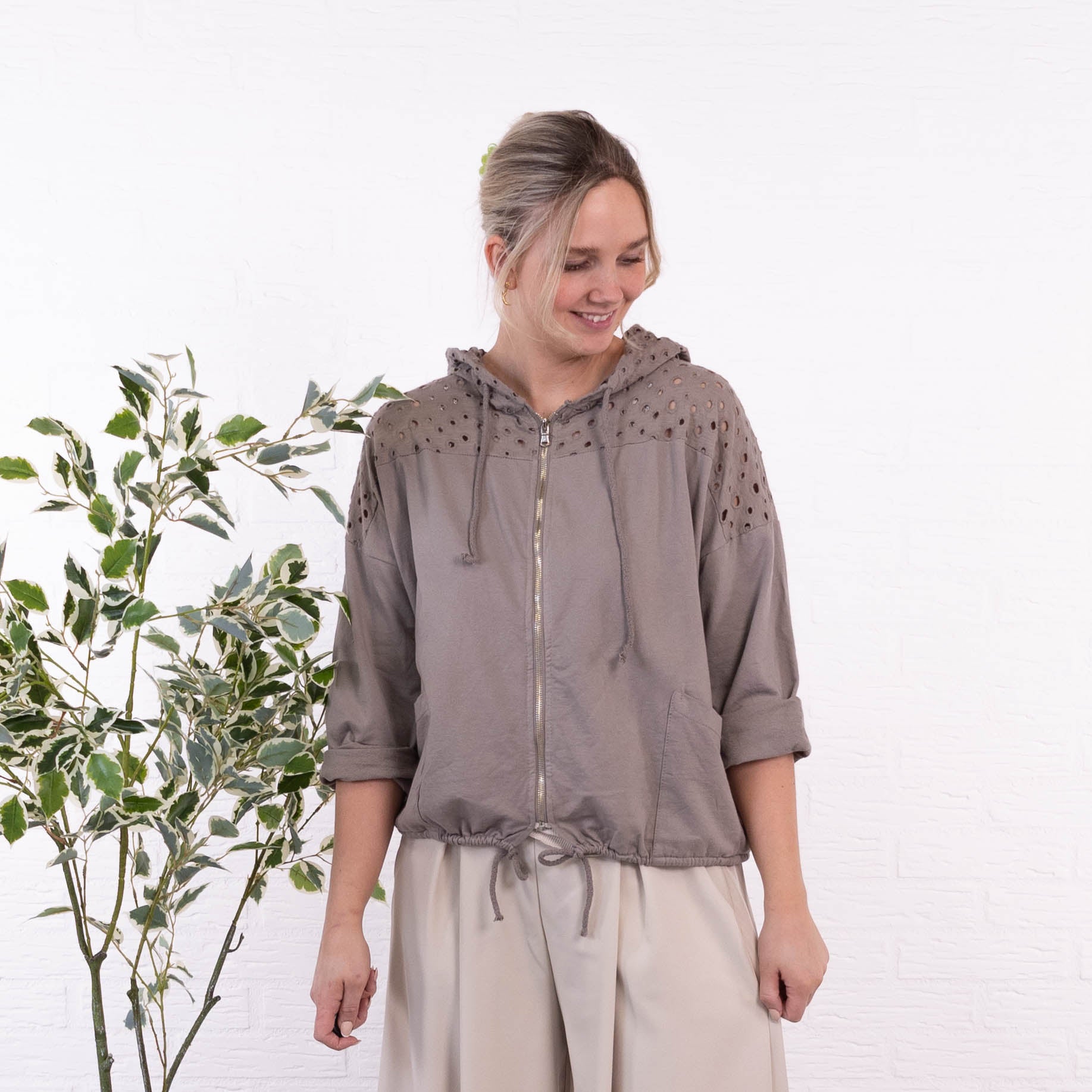 Becks cardigan, Taupe