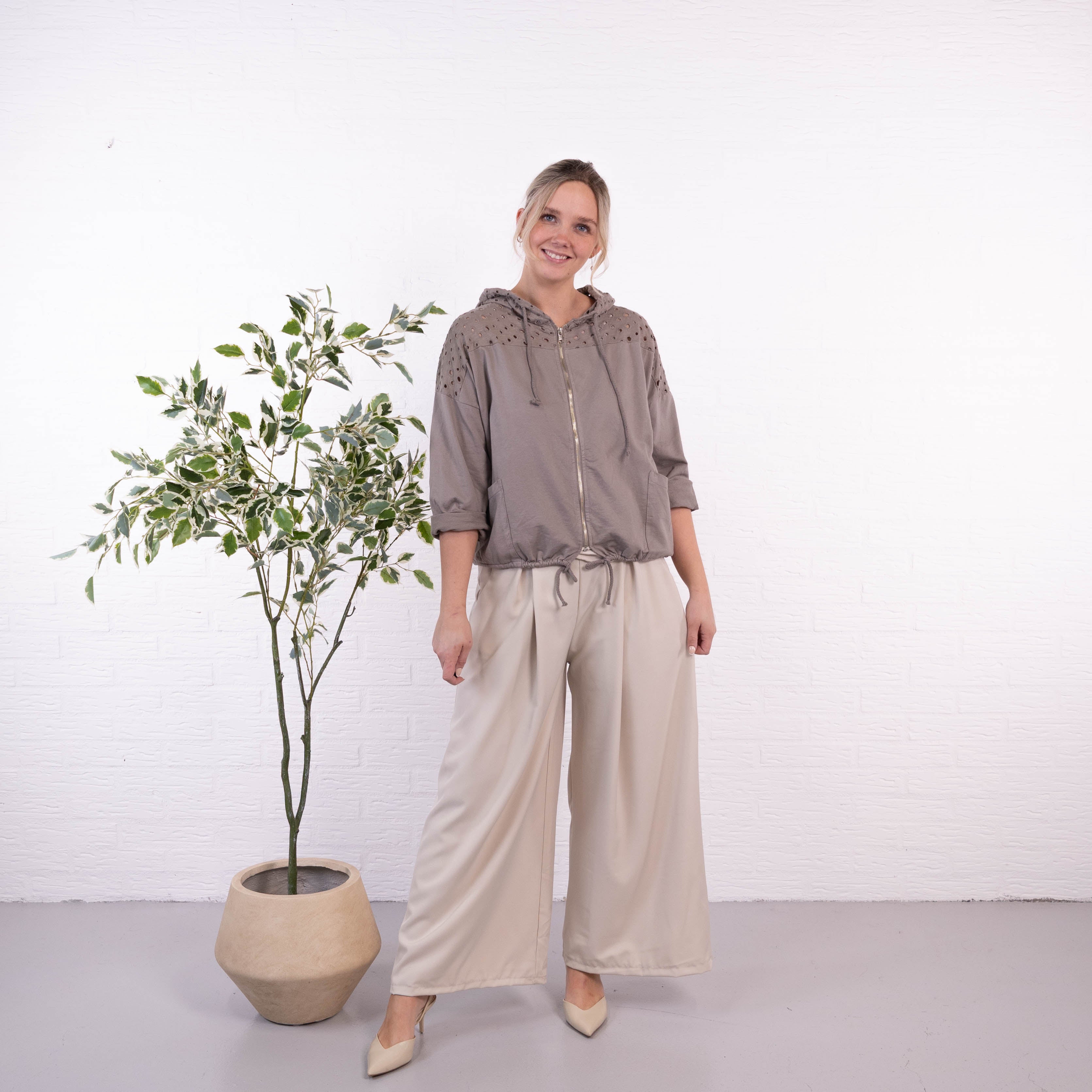 Becks cardigan, Taupe