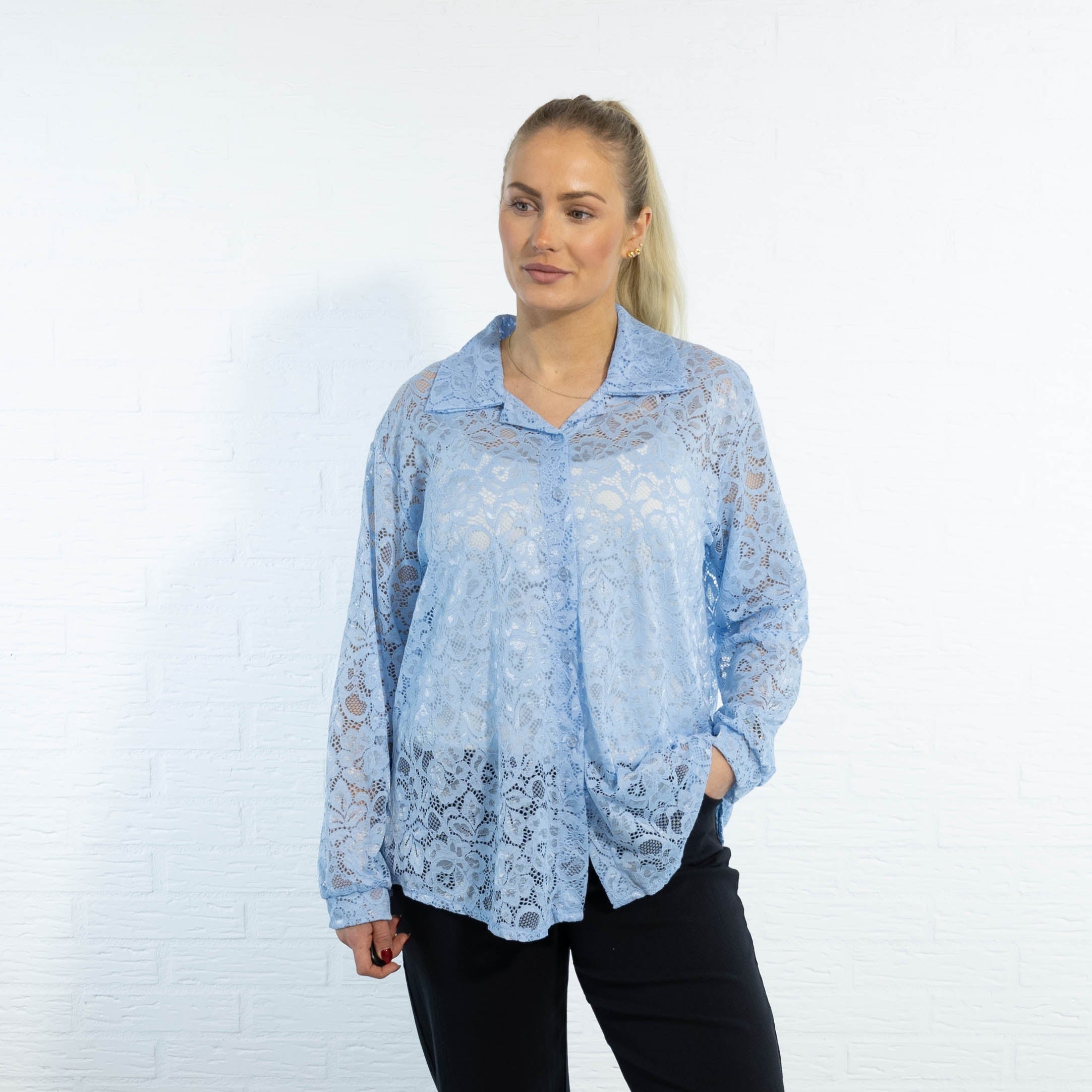 Gunhild chiffon skjorte, Lyseblå