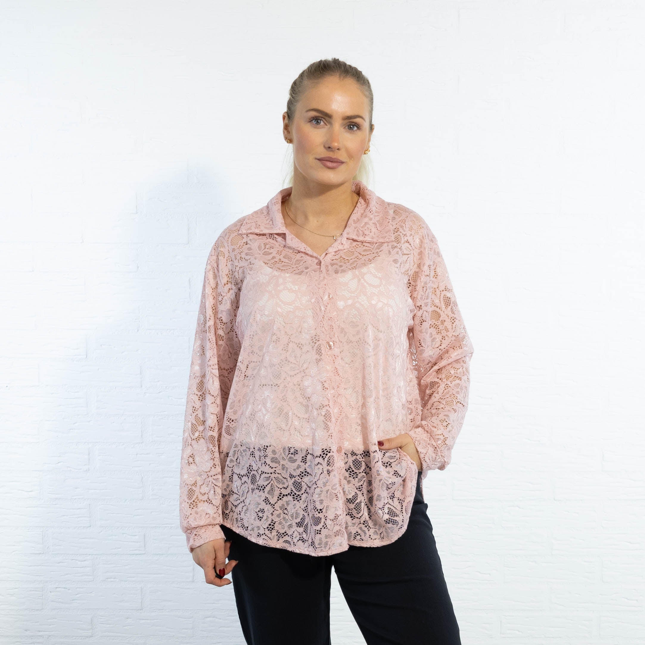 Gunhild chiffon skjorte, Rosa