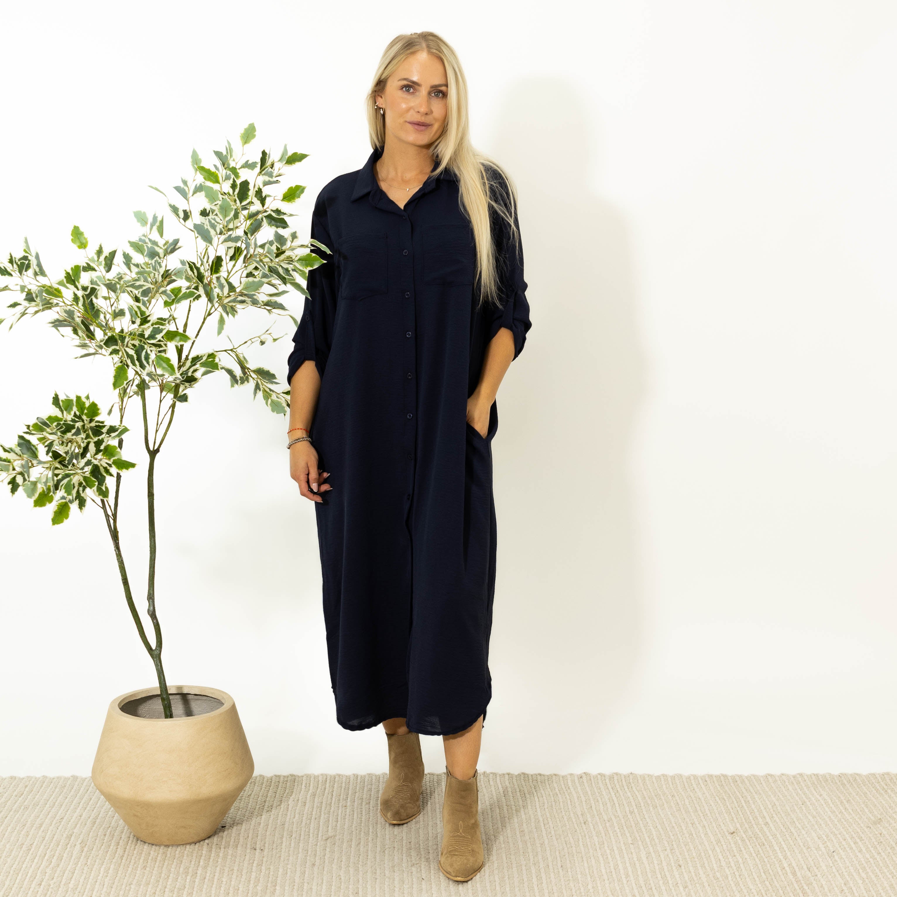 Sussi chiffon skjorte, Navy