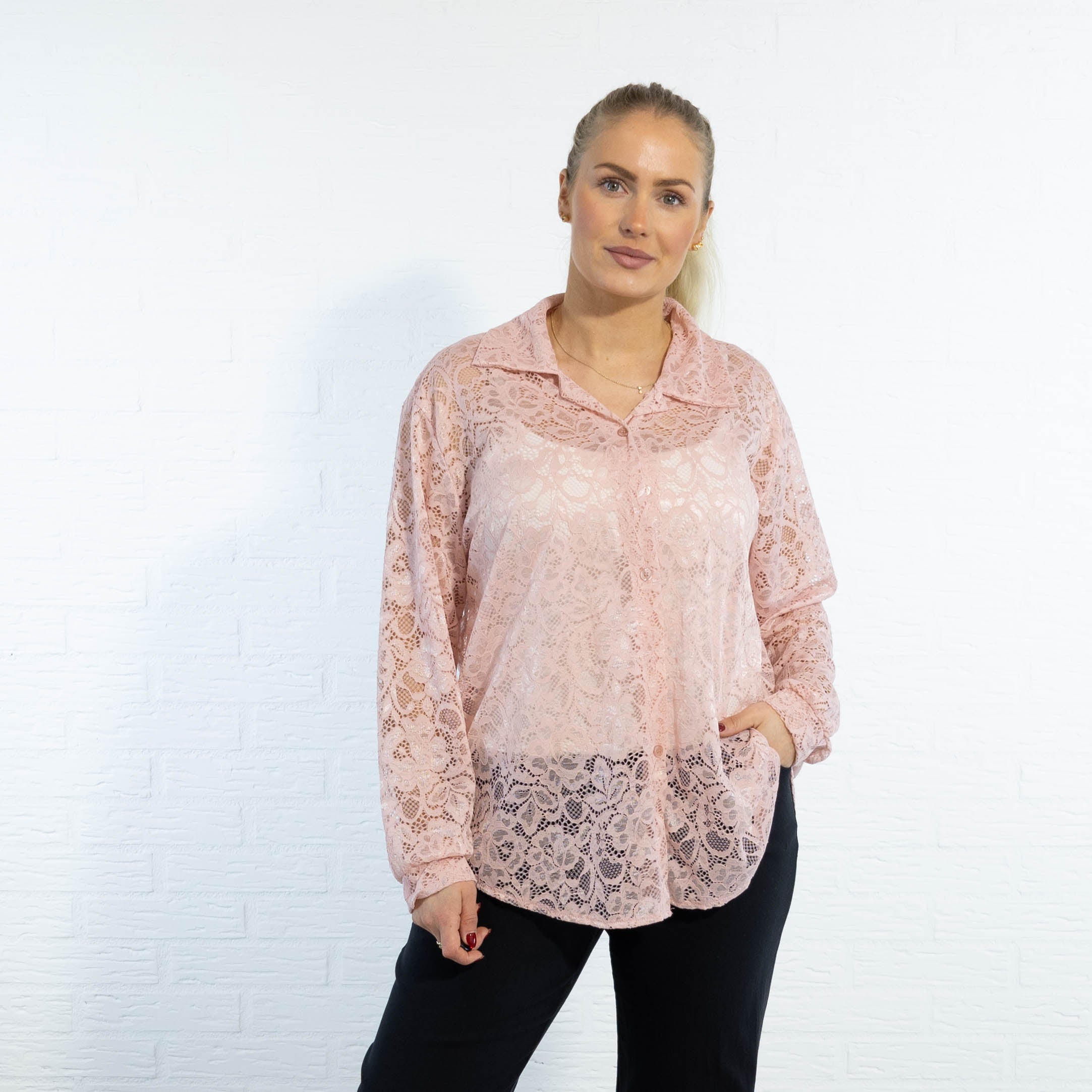 Gunhild chiffon skjorte, Rosa