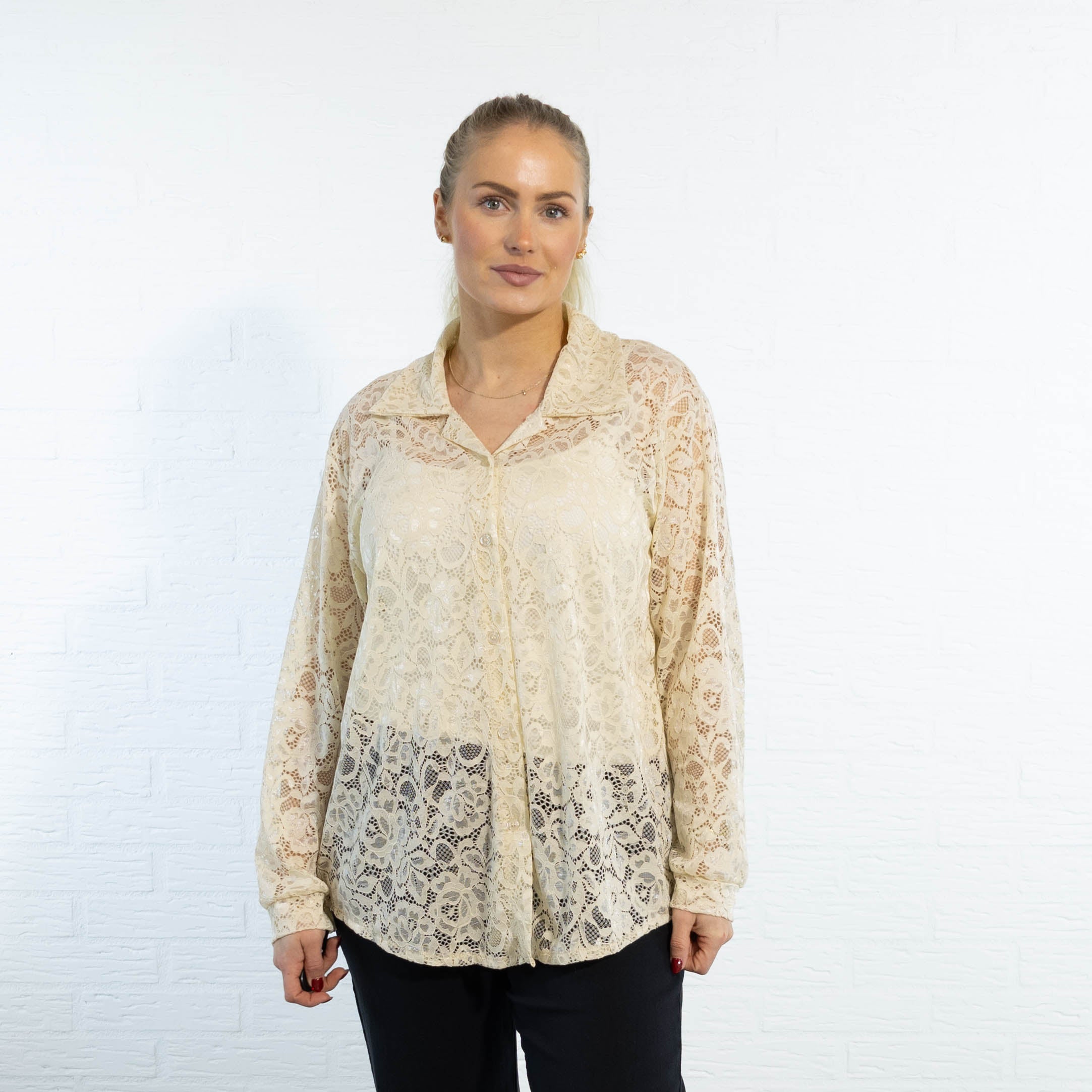 Gunhild chiffon skjorte, Beige