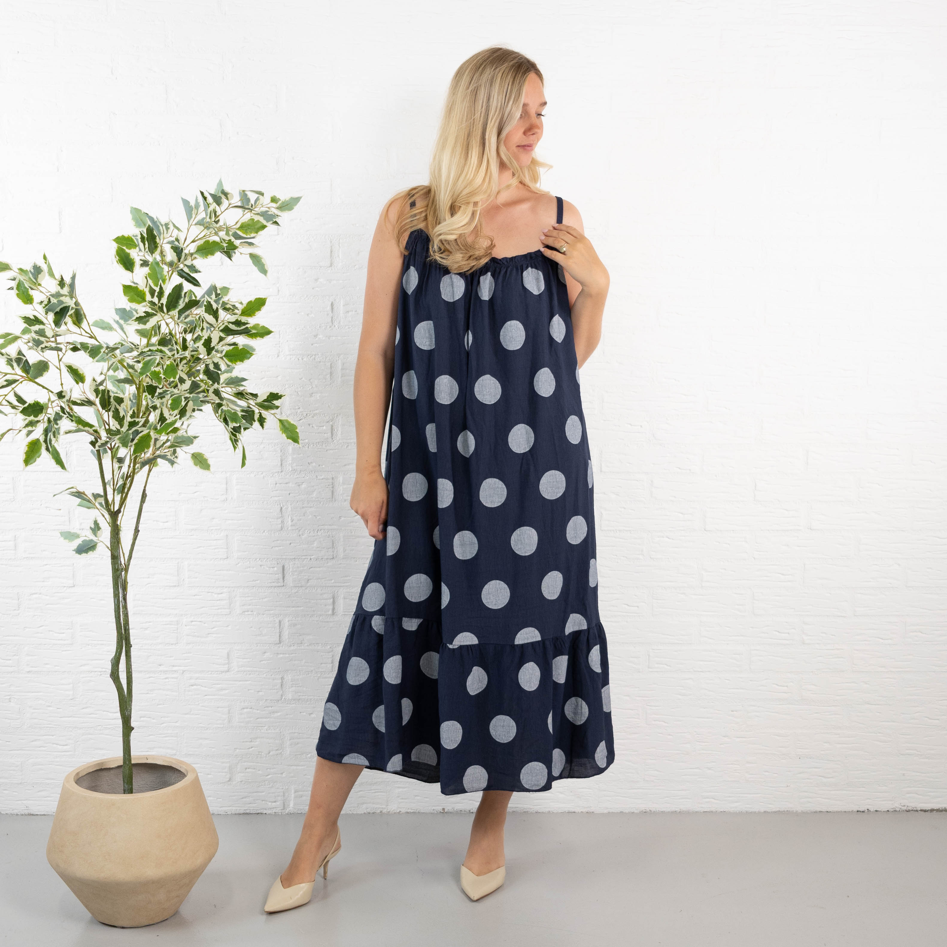 Plush stropkjole, Navy