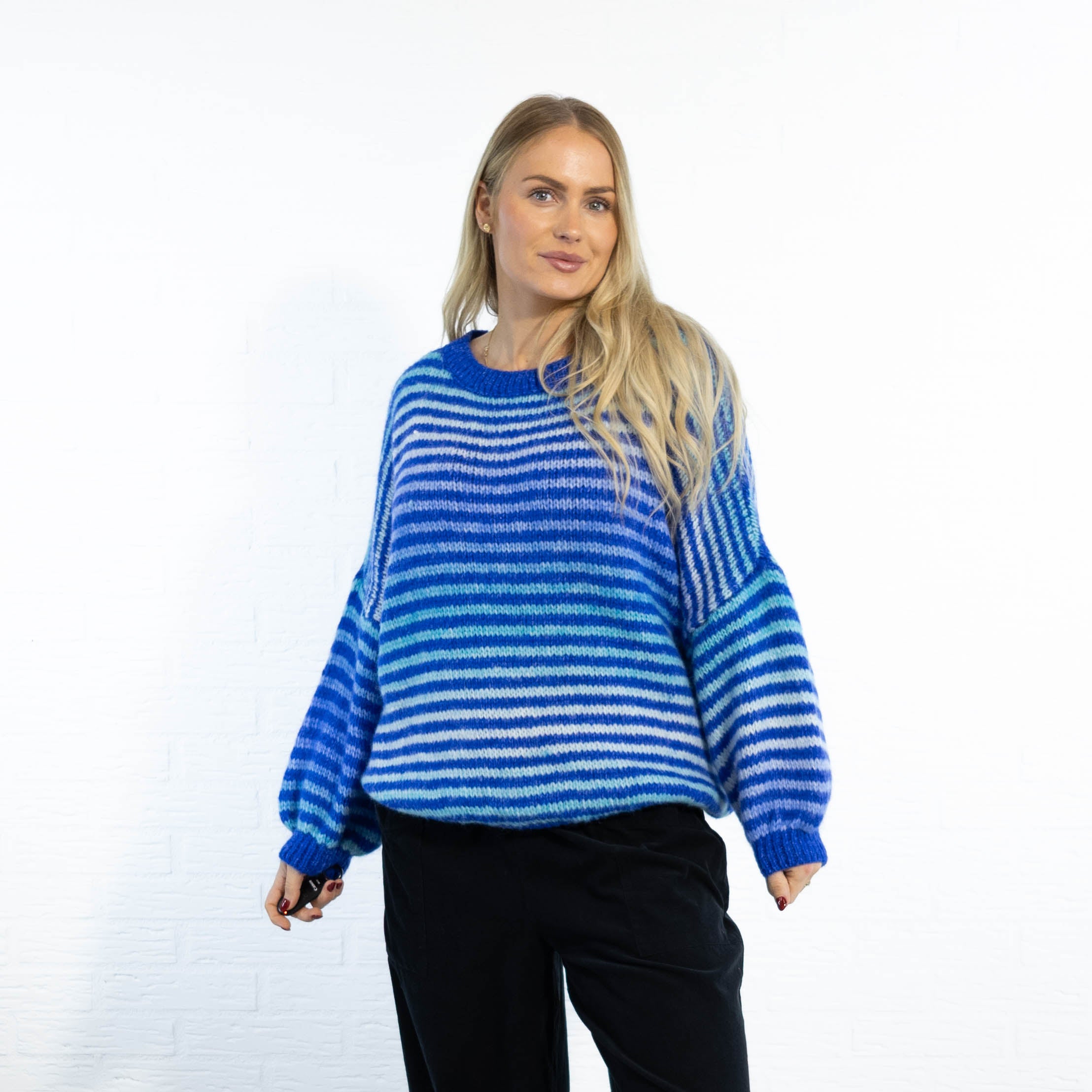 Tammy stribet strik, Royal blue