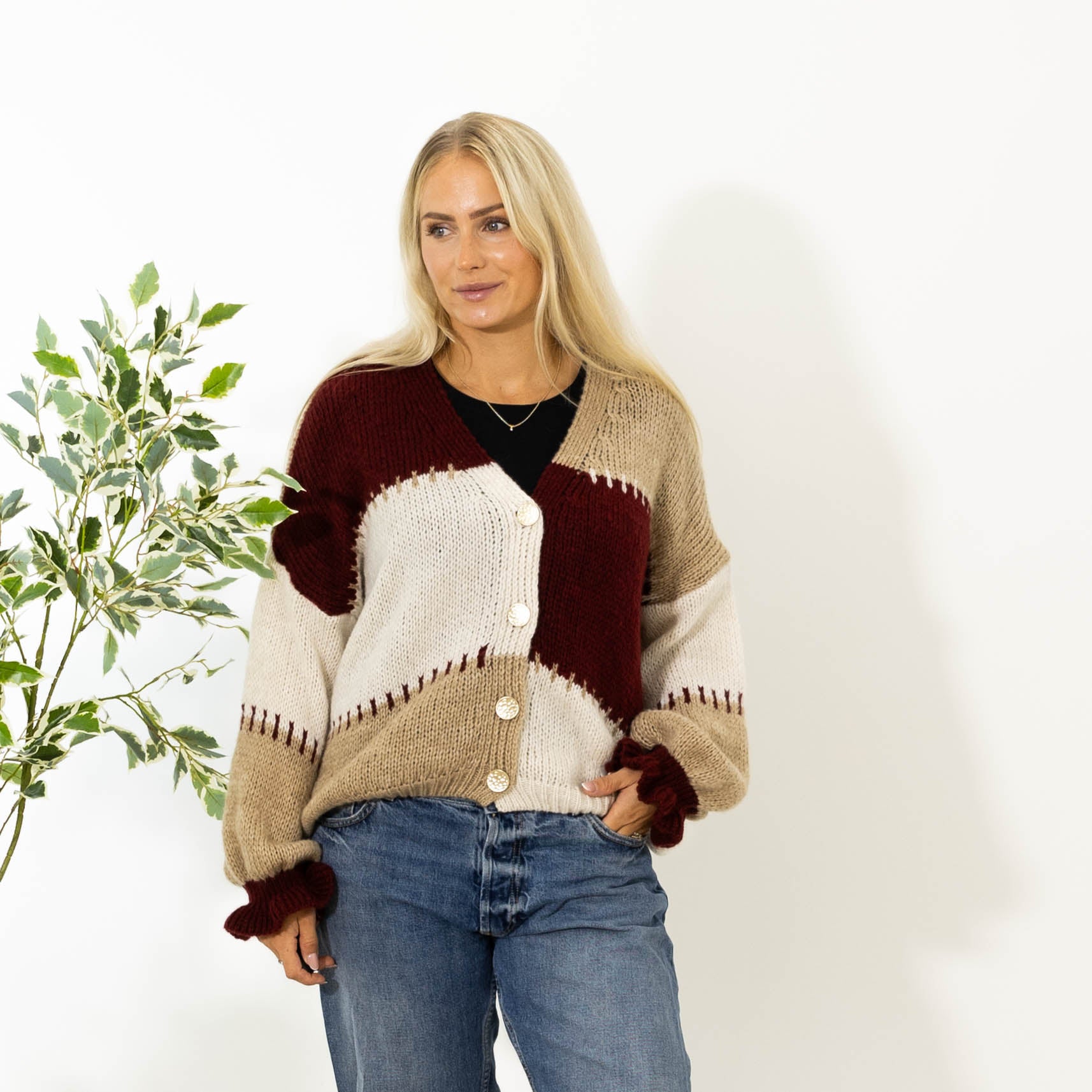 Thea Patchwork Strik, Bordeaux