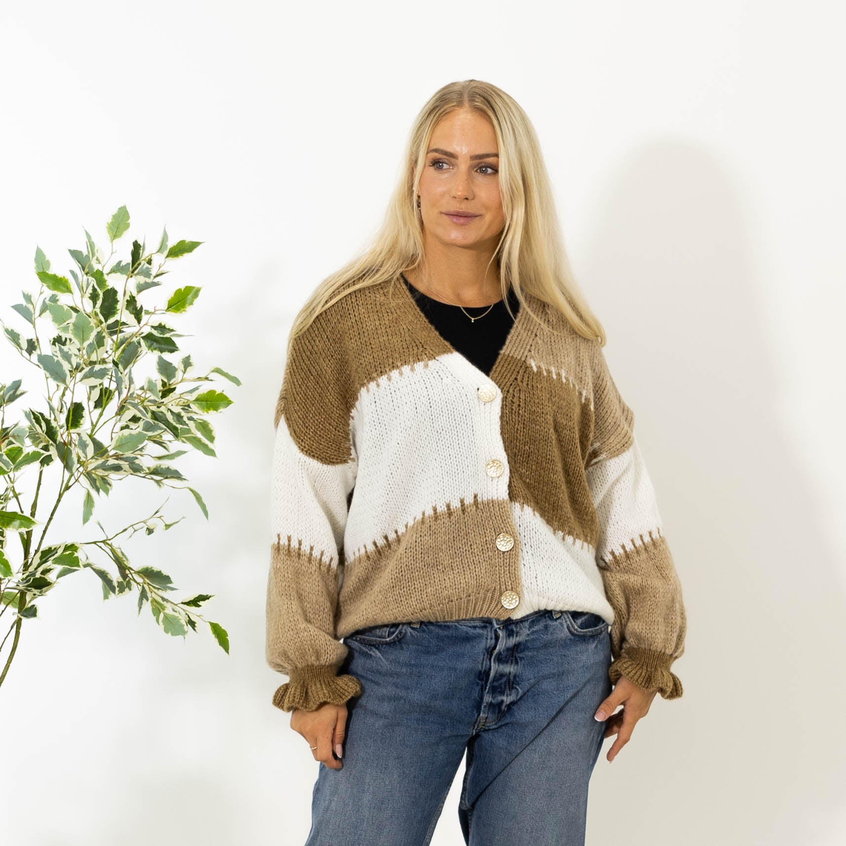 Thea Patchwork Strik, Camel